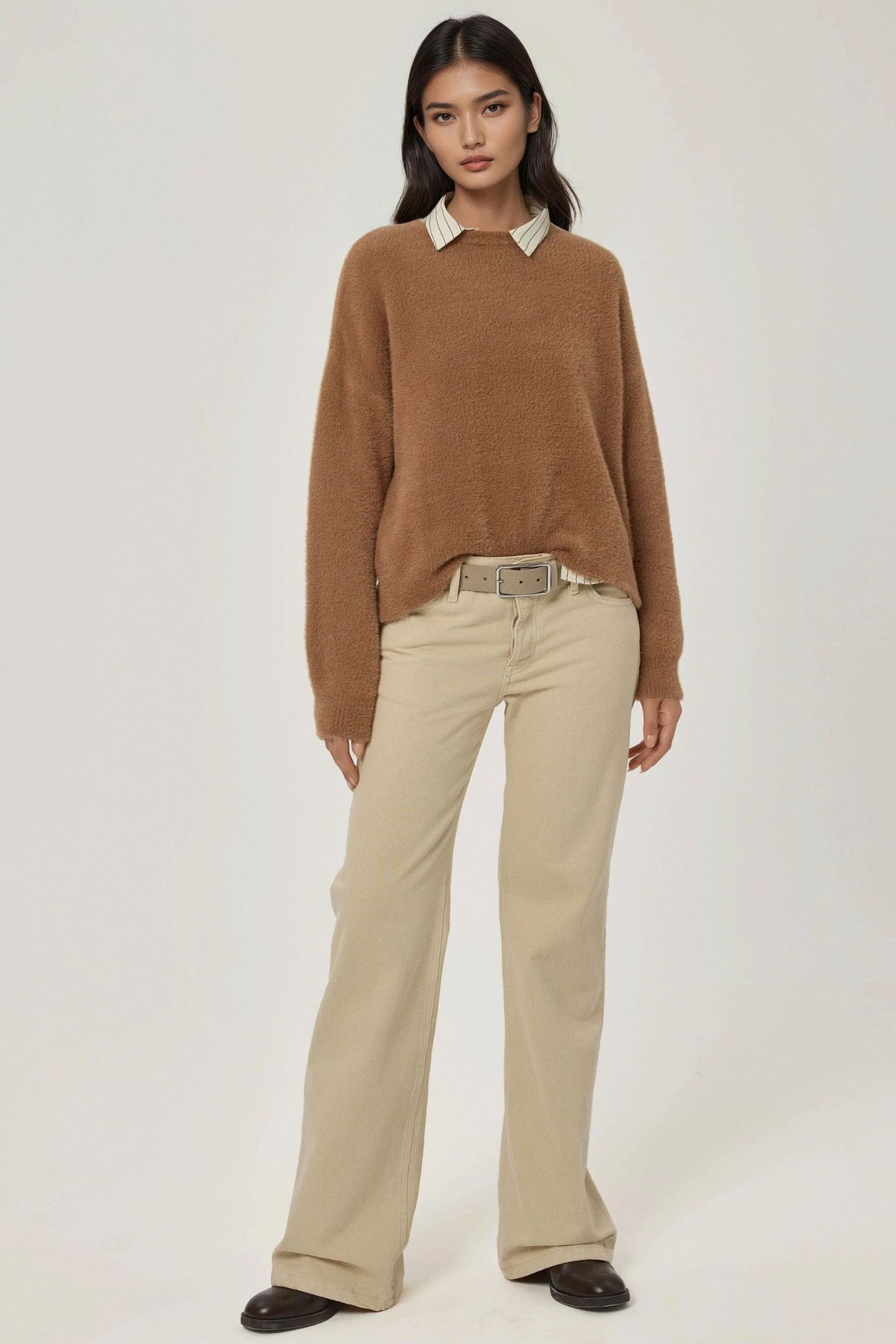 Bearded Crew Neck Ultra Soft Touch Knit Sweater 4