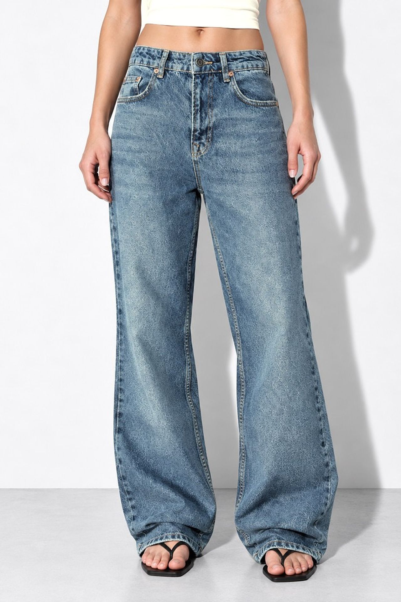 H92 Straight Wide Leg Denim Jeans 6