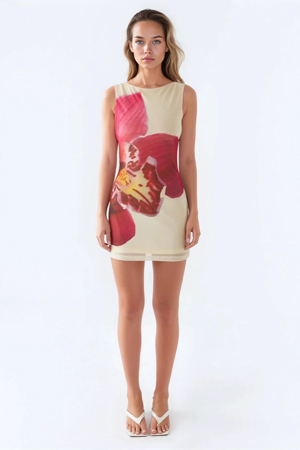 Bodycon Mini Dress with Floral Pattern