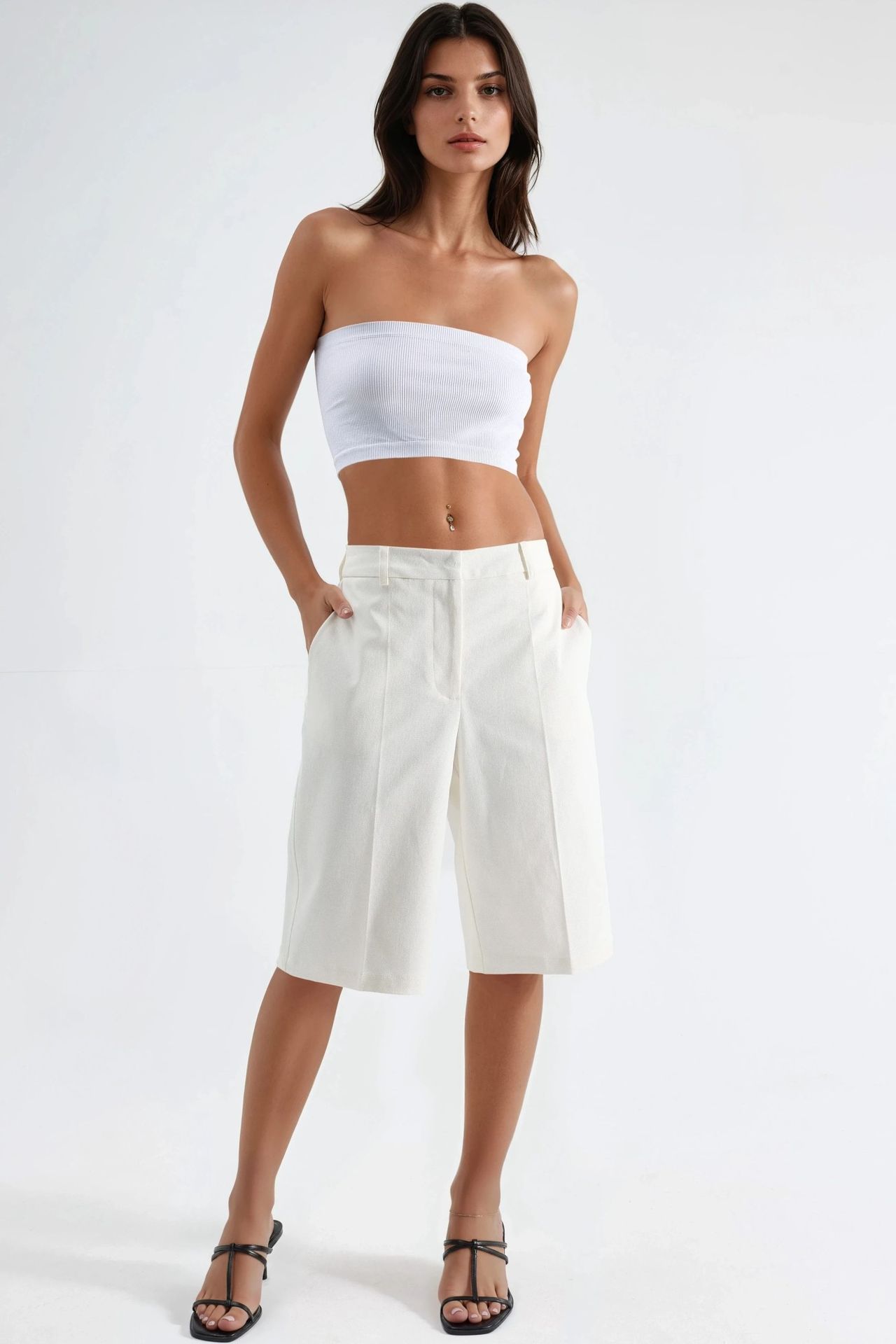 Straight Fit Bermuda Shorts (w/out Belt) 8