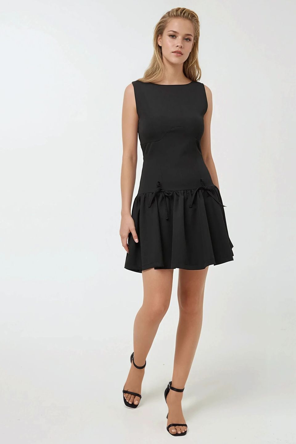 Fitted Mini Dress with Bow Details