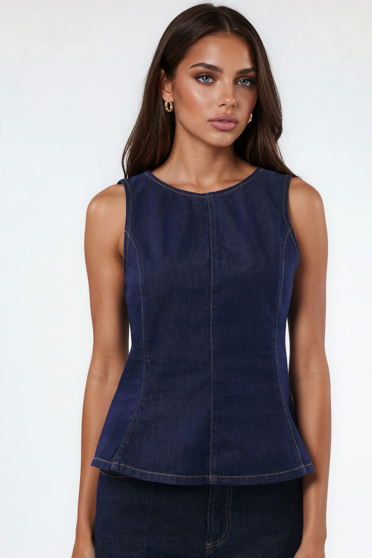 Denim Peplum Top 4