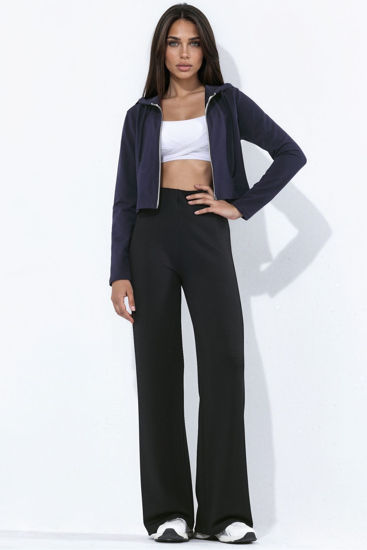 High Waist Straight Modal Touch Trousers