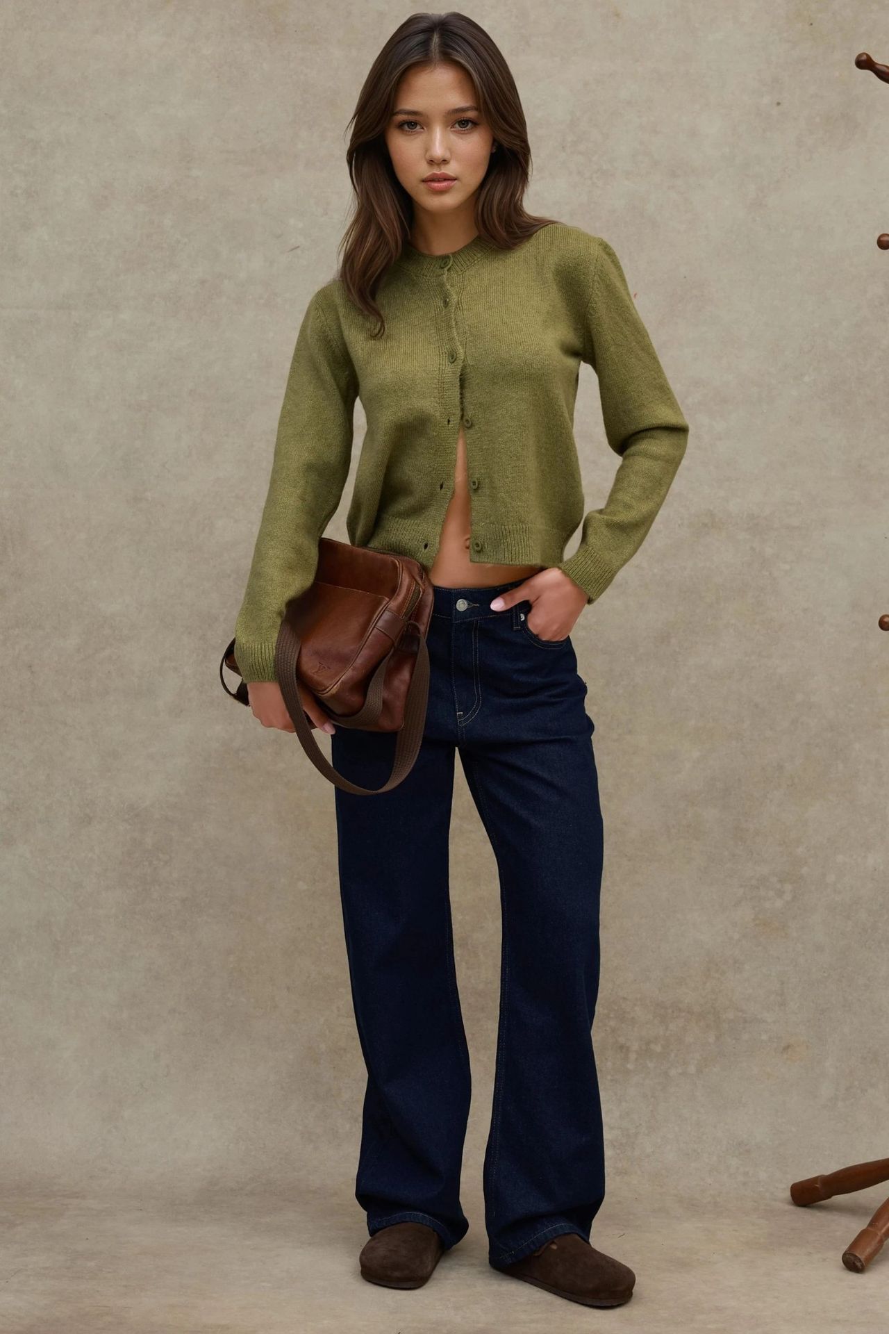 Crew Neck Knitwear Soft Touch Cardigan 3