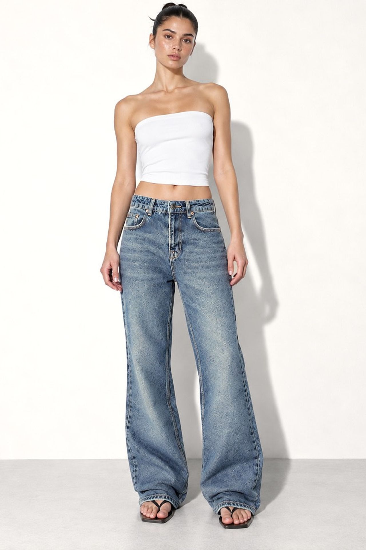 H92 Straight Wide Leg Denim Jeans 2