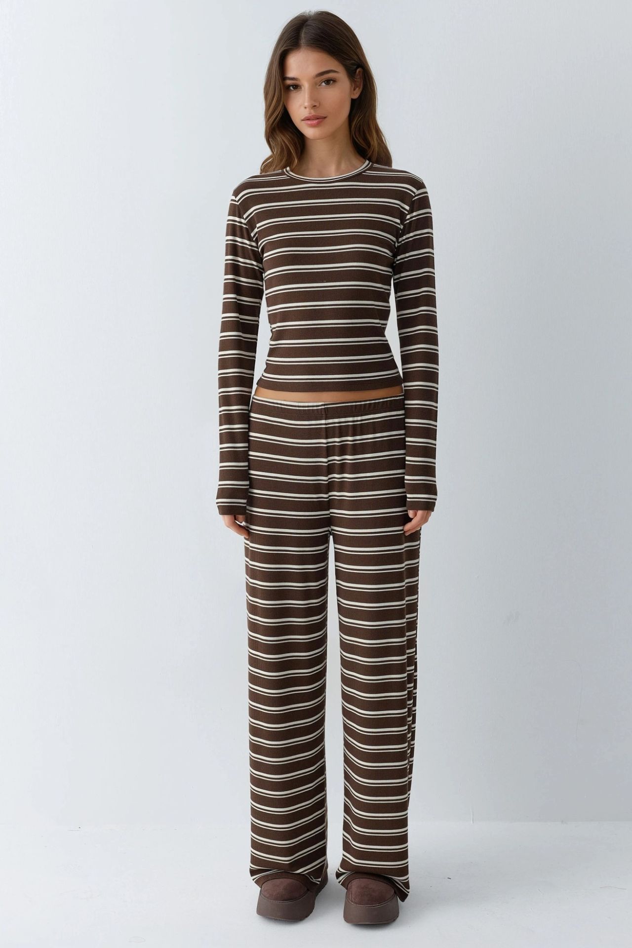 Striped Wide Leg Two-Piece Coord Set 7