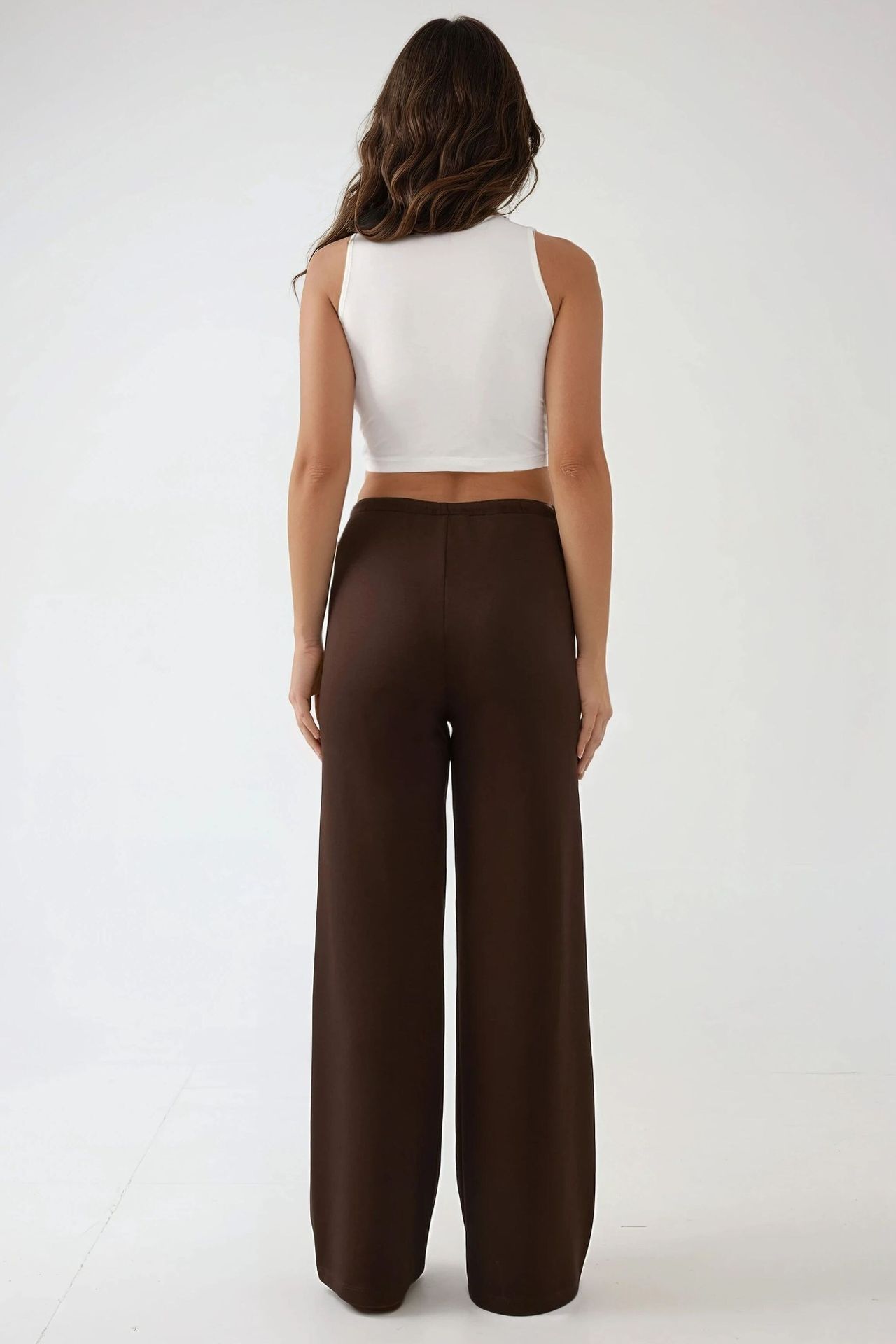 Wide Leg Textured Long Pants