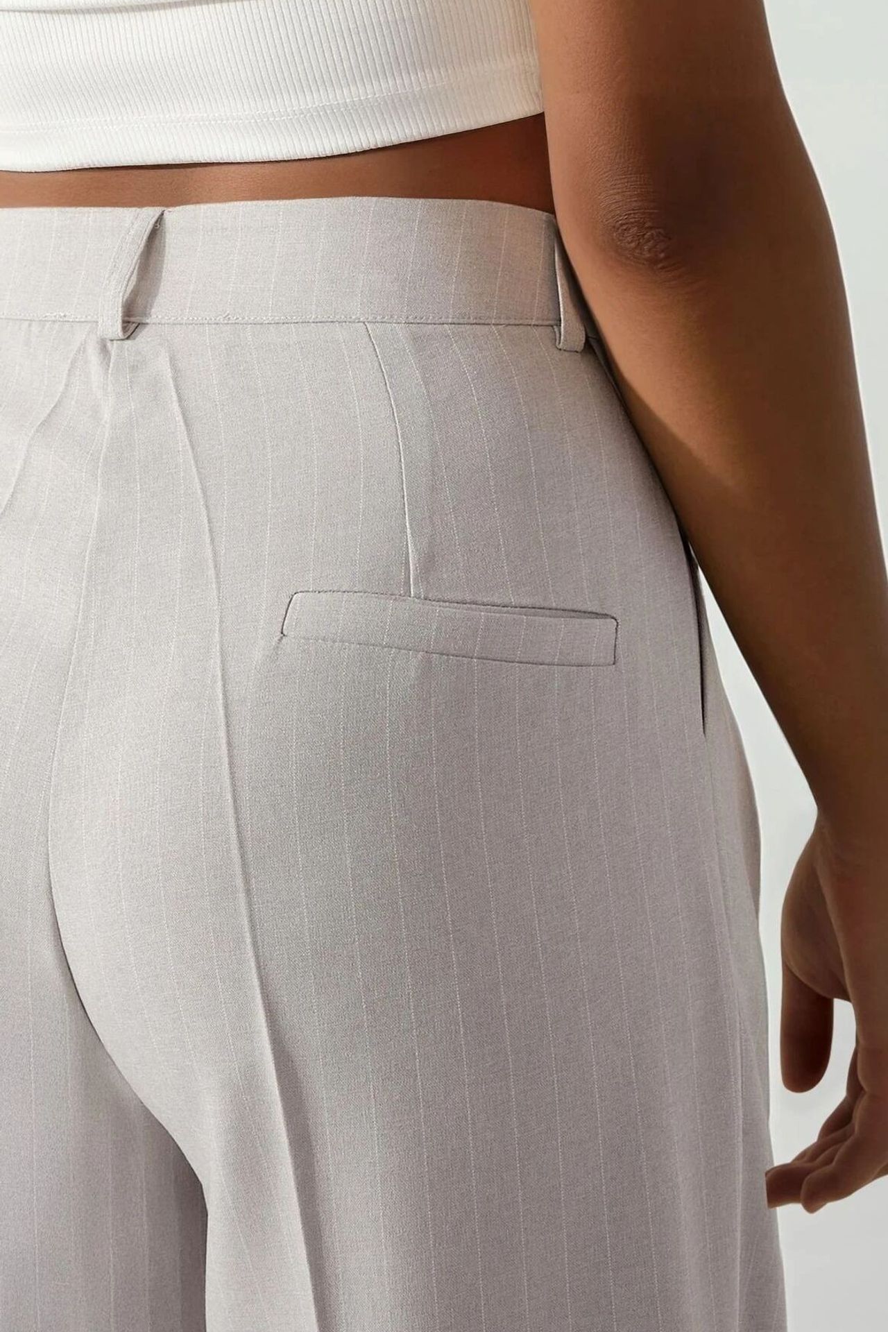 Striped Wide Leg Pleated Palazzo Pants