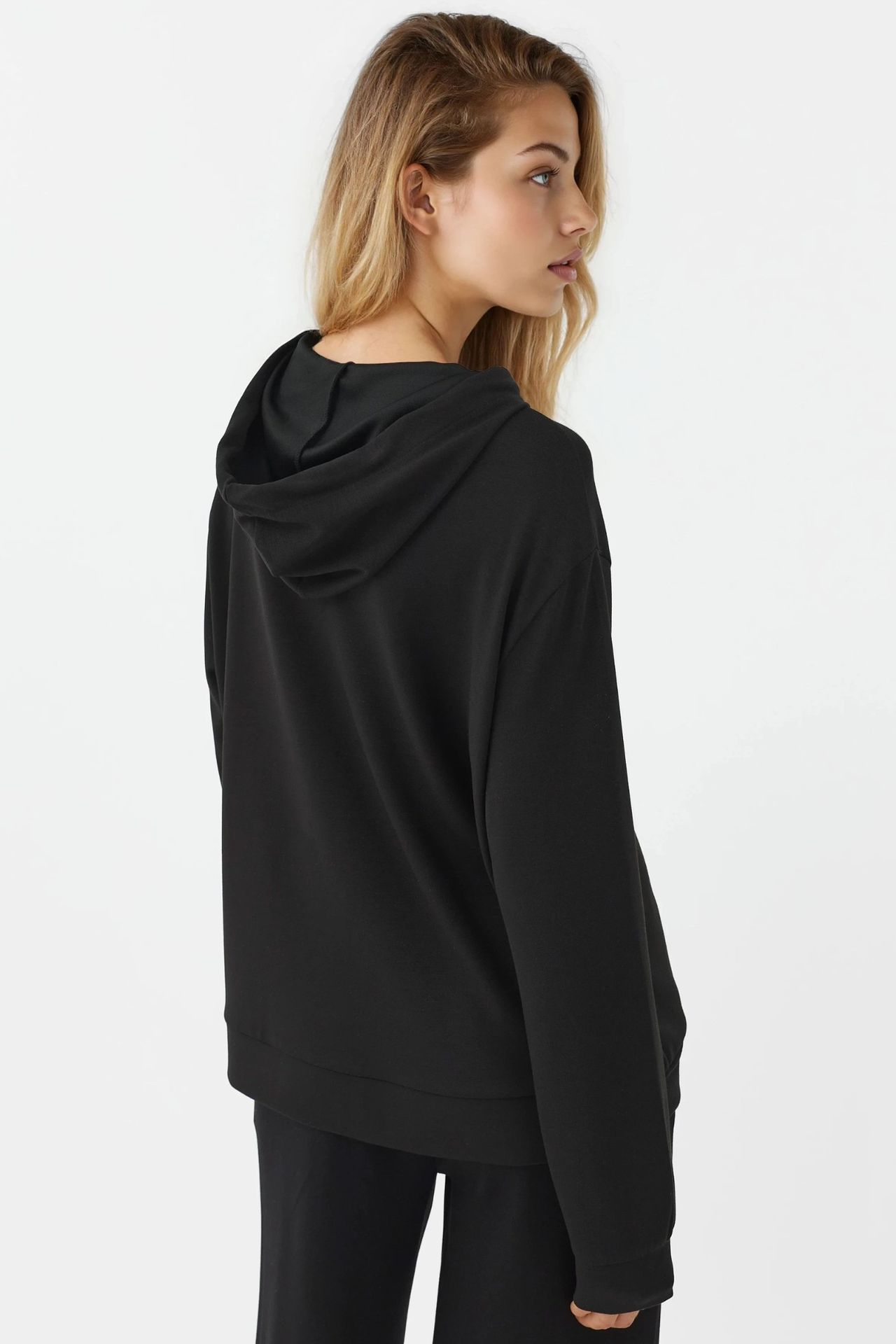 Modal Touch Fermuarlı Kapşonlu Sweatshirt 2