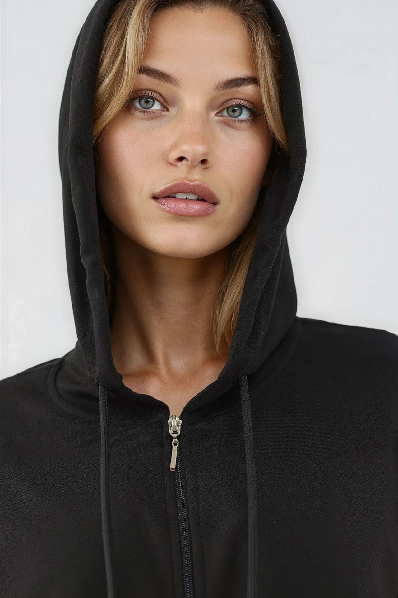 Modal Touch Fermuarlı Kapşonlu Sweatshirt 6