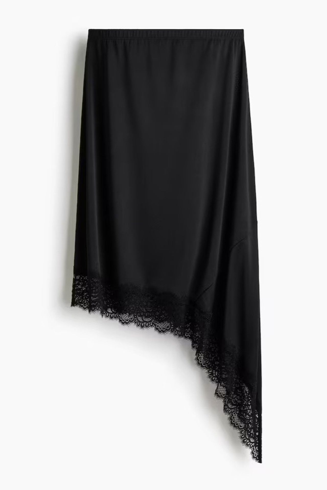 Asymmetric Lace-Trimmed Skirt 1