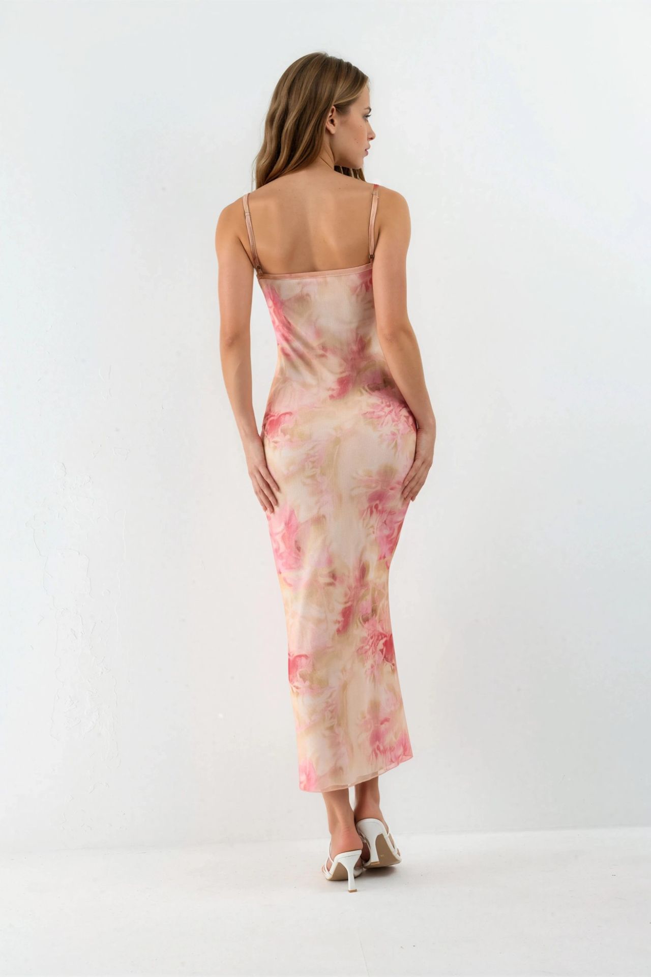 Cowl Neck Patterned Maxi Dress 2
