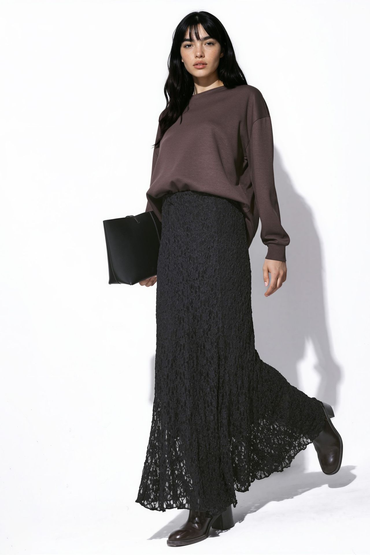 High Waist Lace Maxi Skirt 1