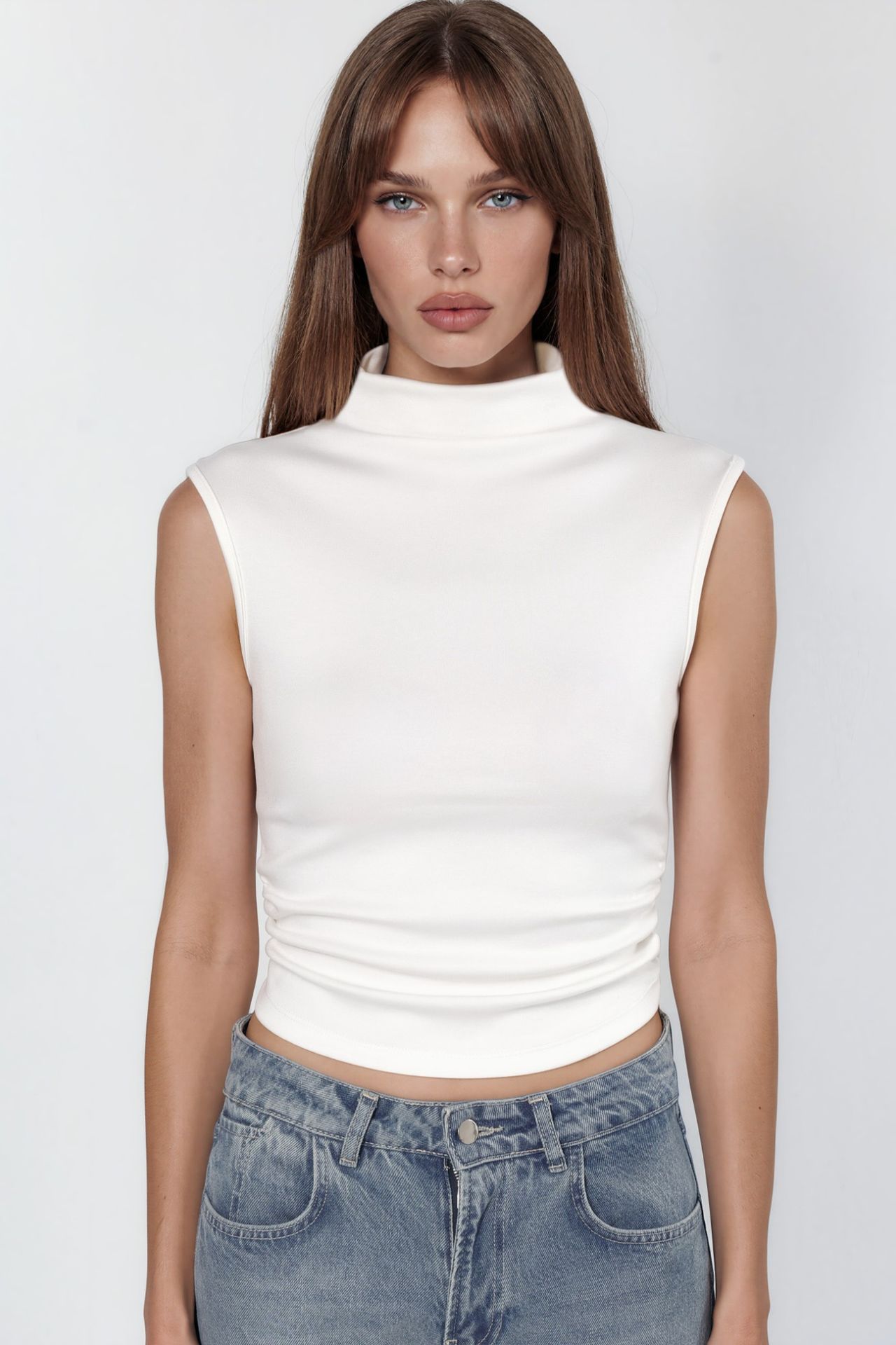 Modal Touch Half Turtleneck Crop Top 6