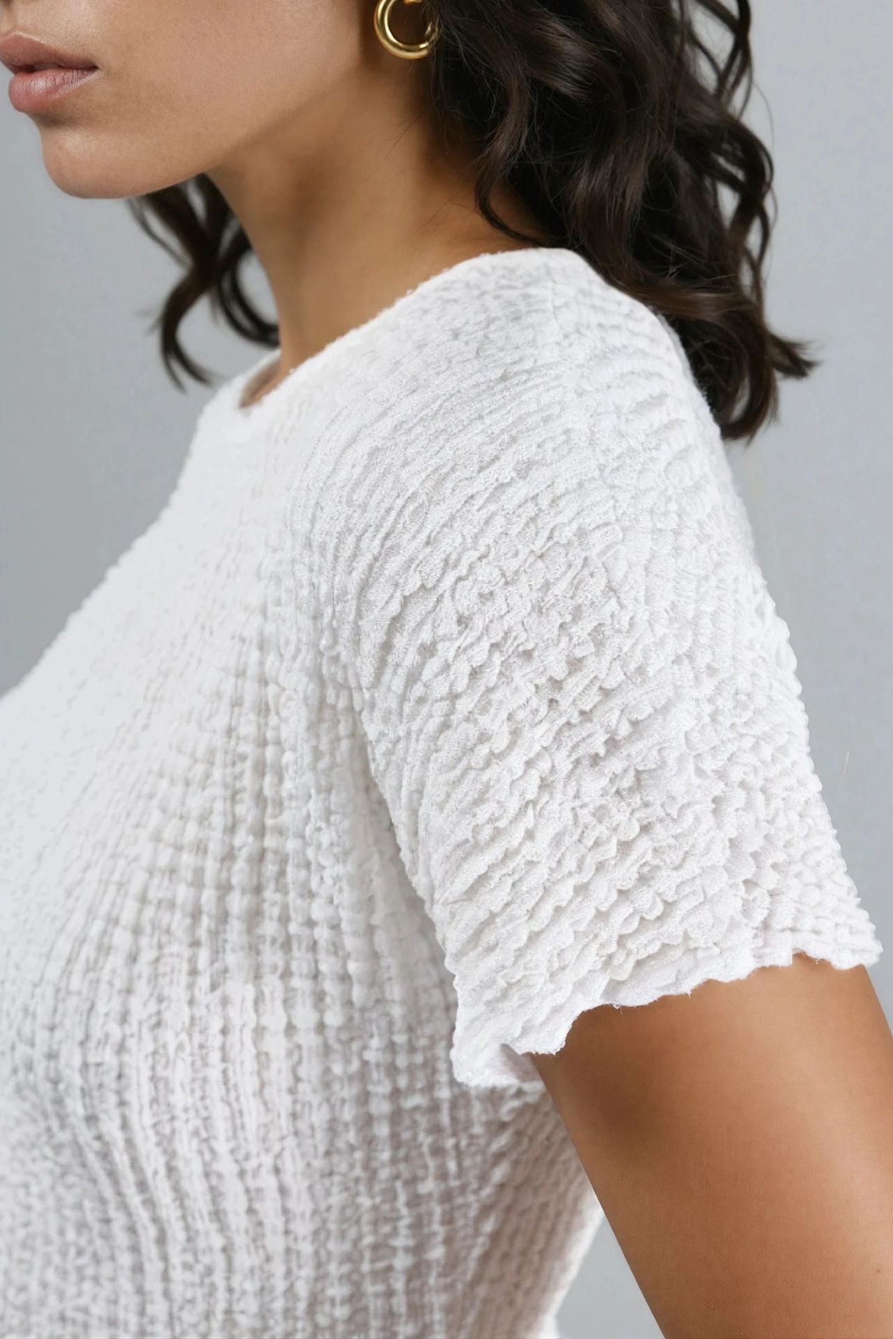 Textured Crew Neck Blouse Ellie Collection 7