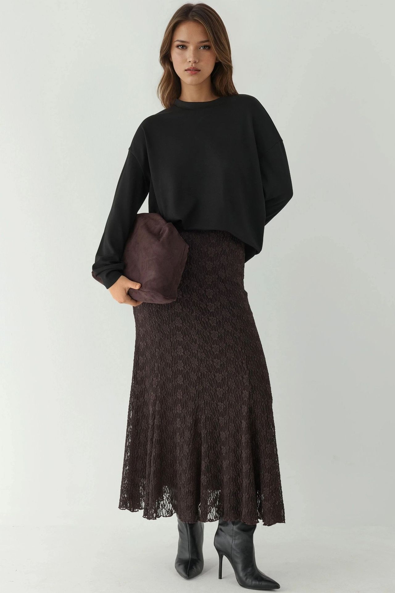 High Waist Lace Maxi Skirt 5