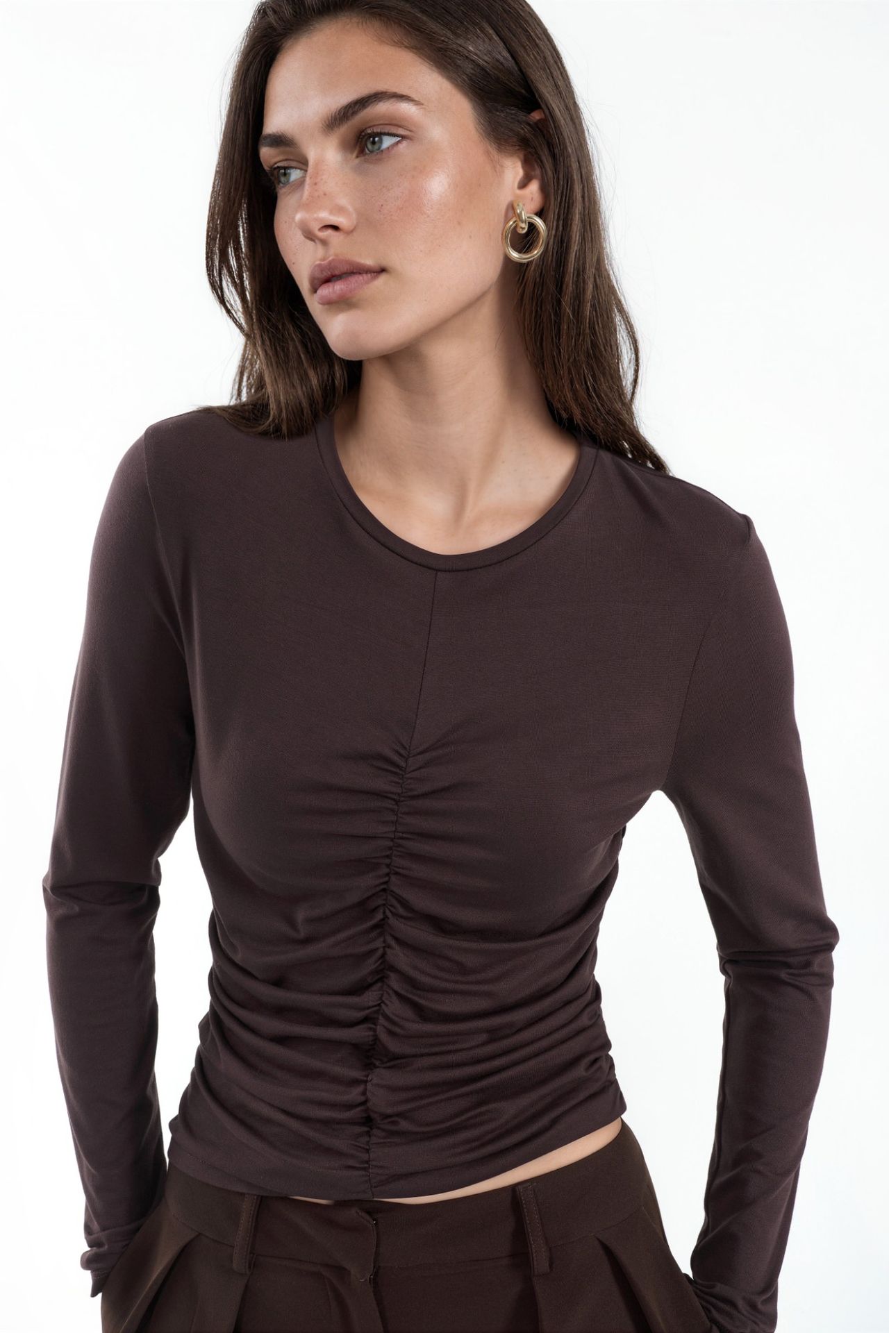 Draped Long-Sleeved Top 1
