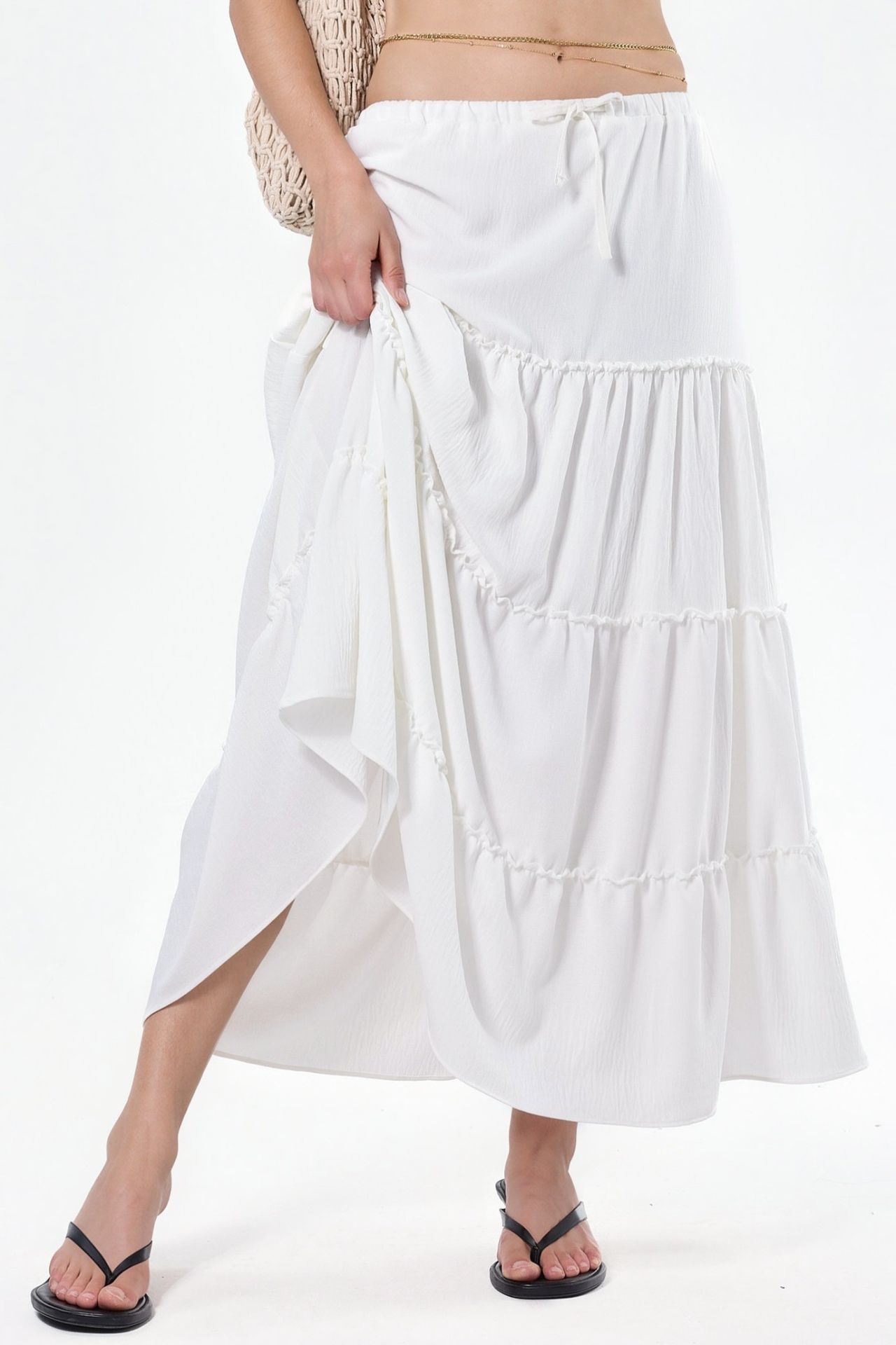 Basic Pleated Maxi Skirt 1