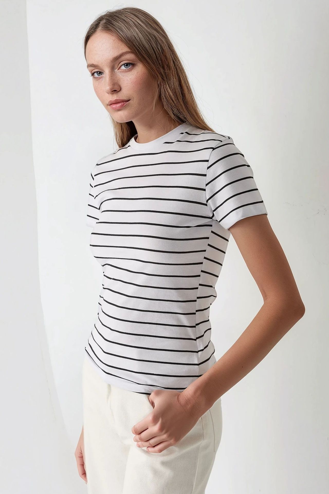 Striped Crew Collar T-Shirt