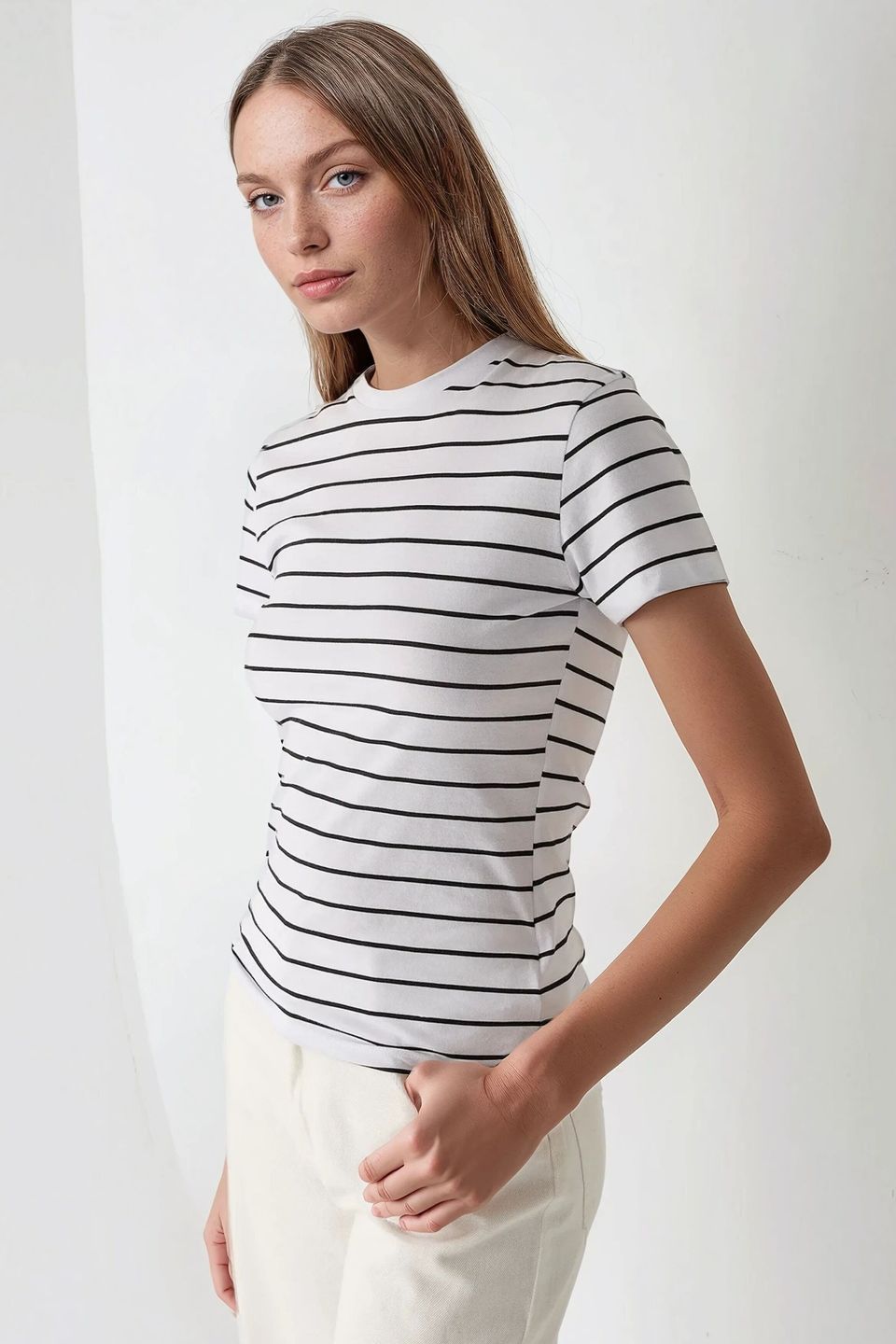 Striped Crew Collar T-Shirt