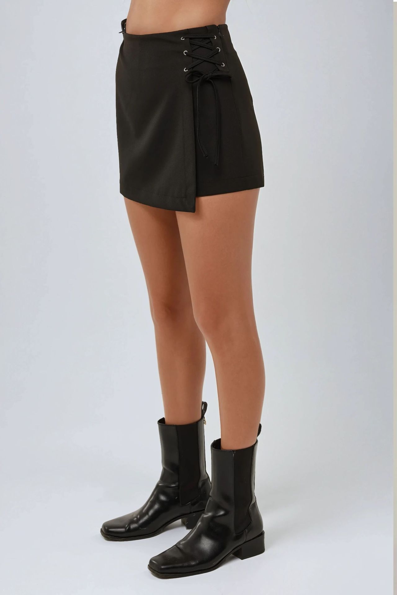 High Waist Tie-up Detail Skort