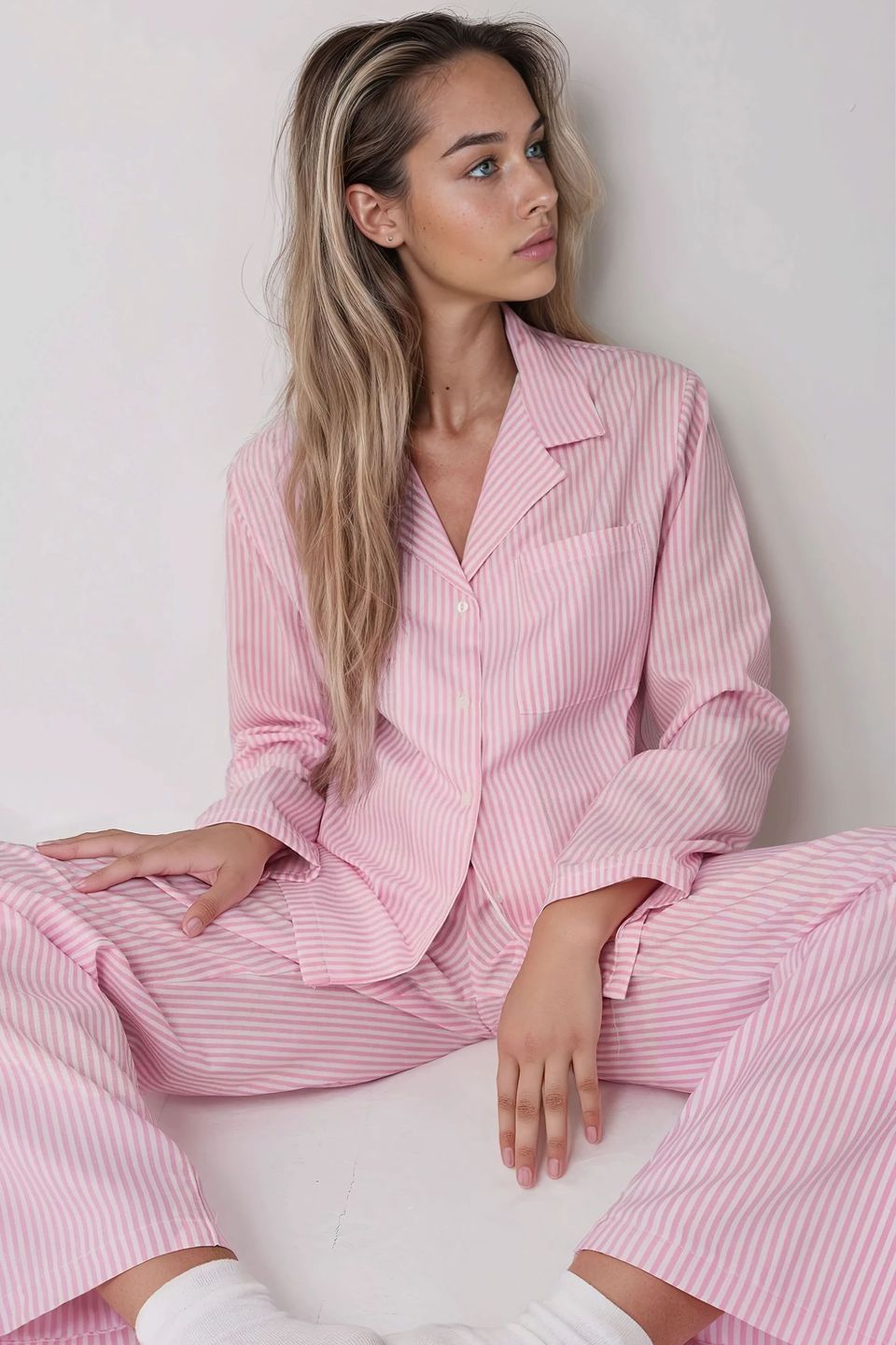 Striped Cotton Pajama Set 