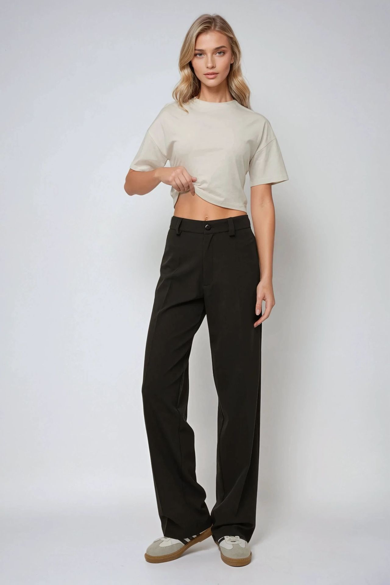 High Waist Straight Leg Pants