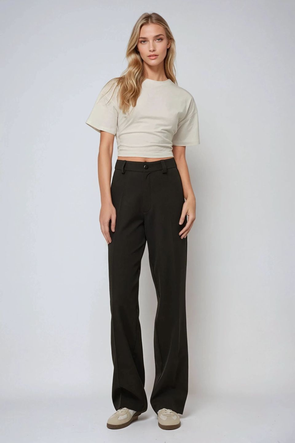 High Waist Straight Leg Pants