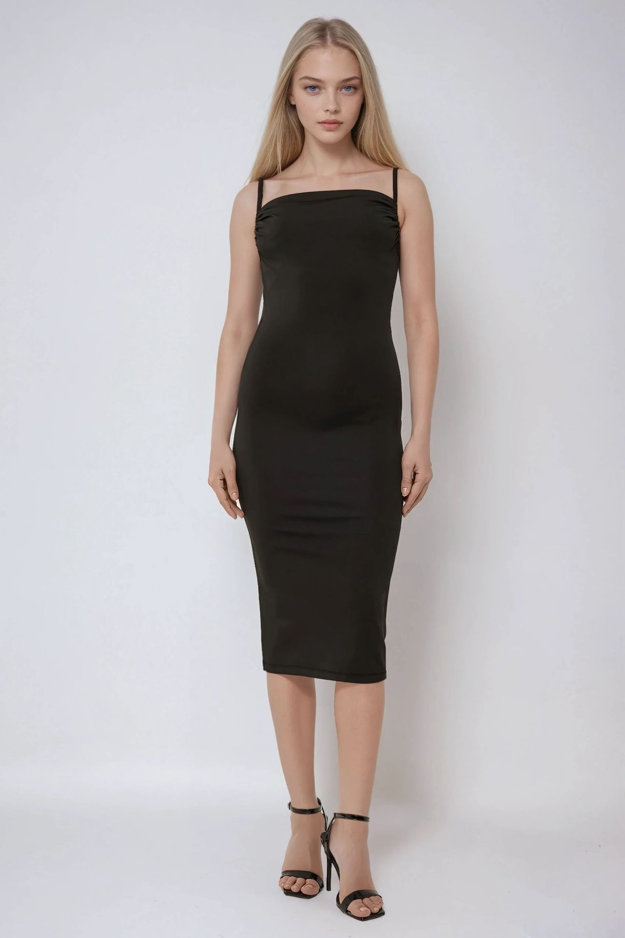 Cowl Neck Bodycon Midi Dress 