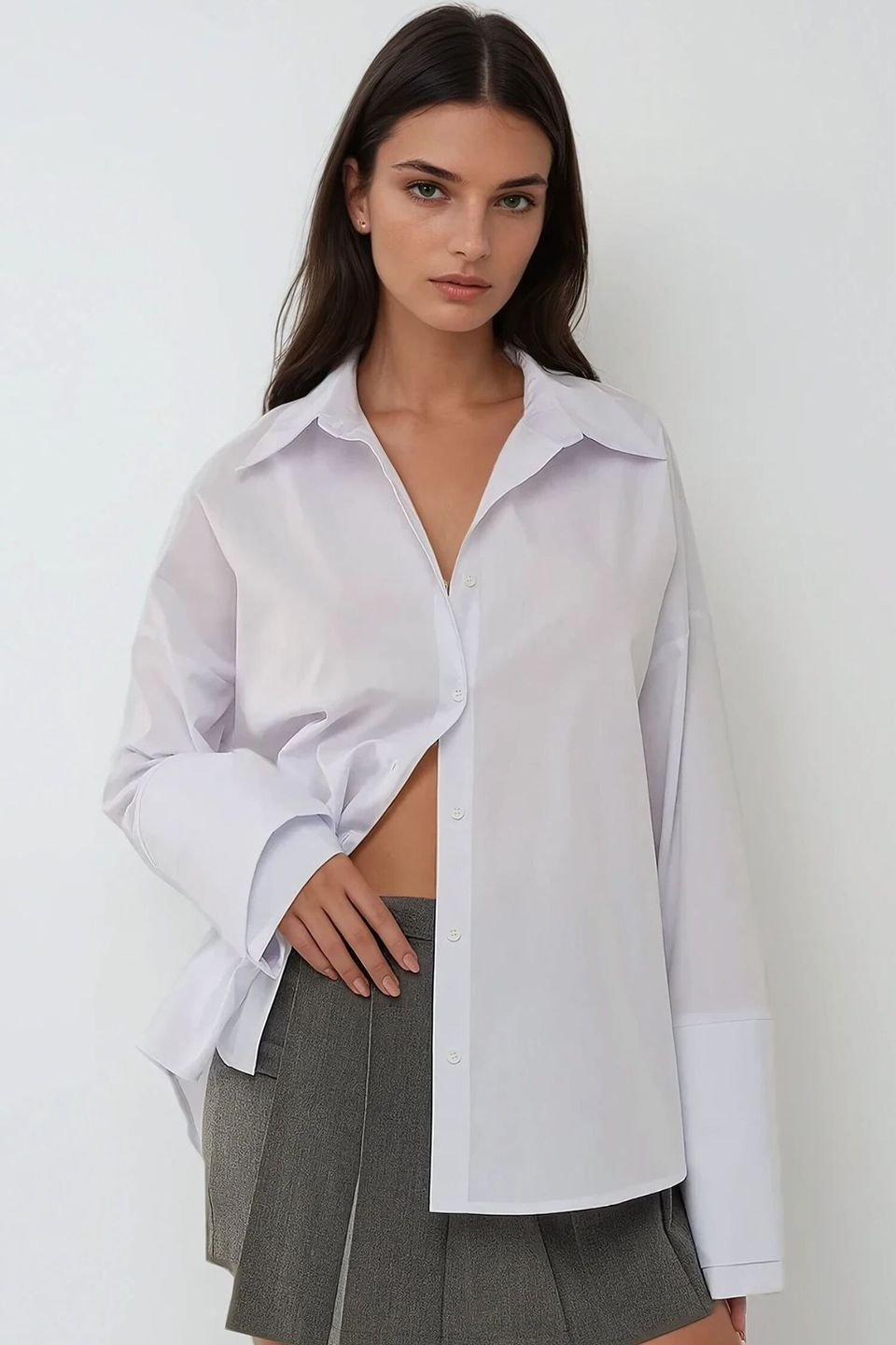 Regular Fit Cotton Shirt with Button Details