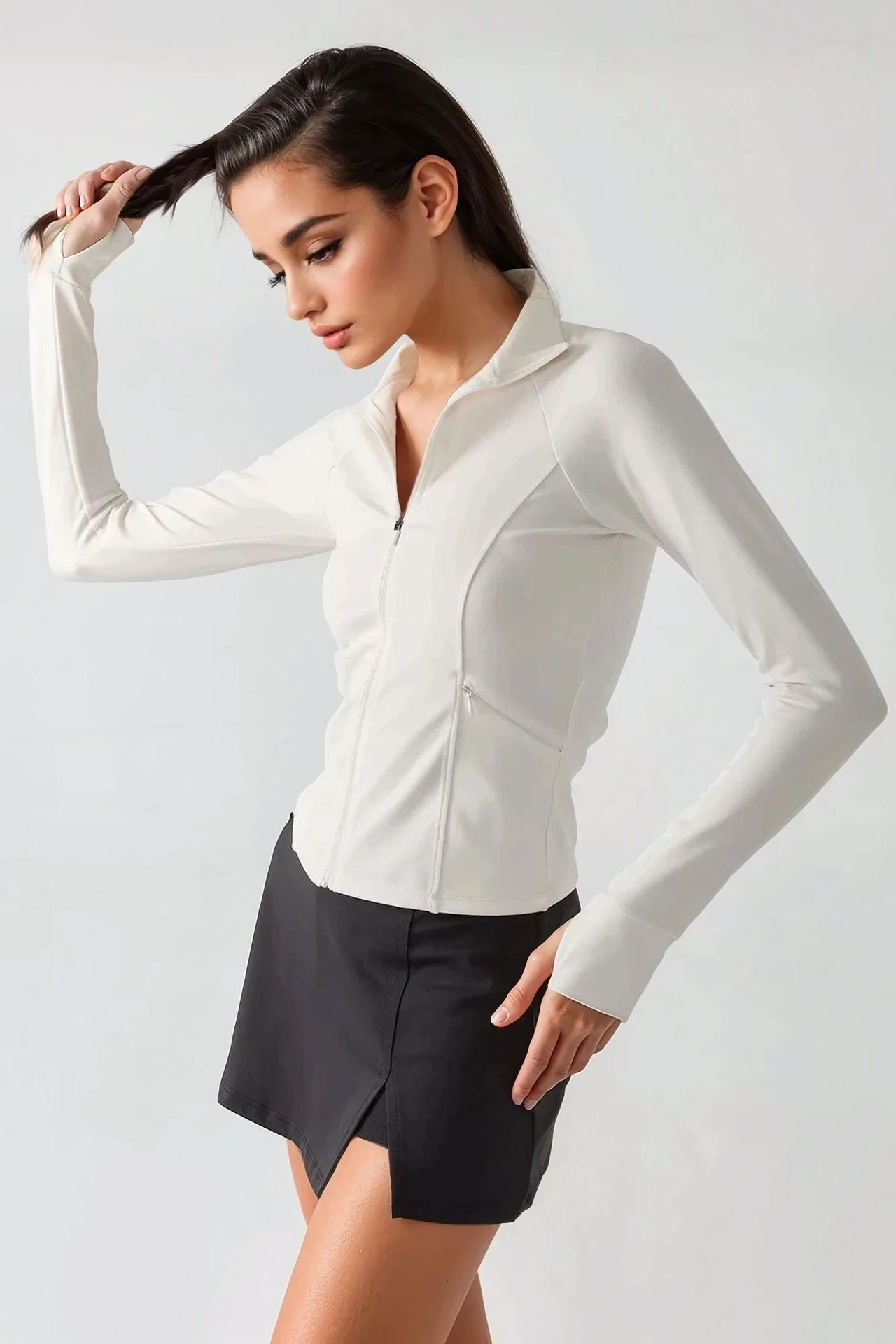 Fitted Knitted Turtleneck Active Top