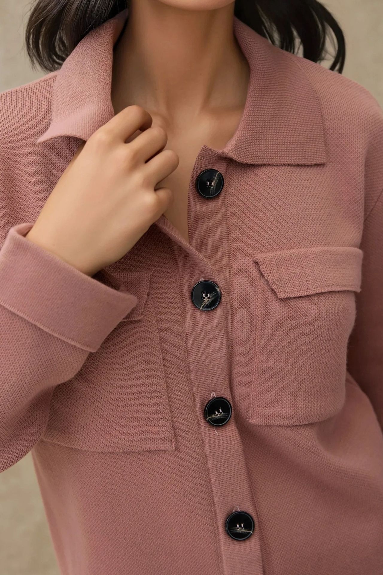 Buttoned Cardigan with Pockets 2