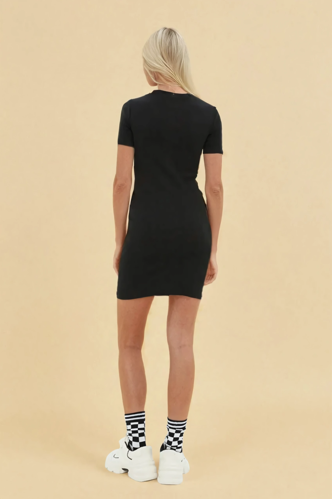 Basic Short Sleeve Bodycon Mini Dress 