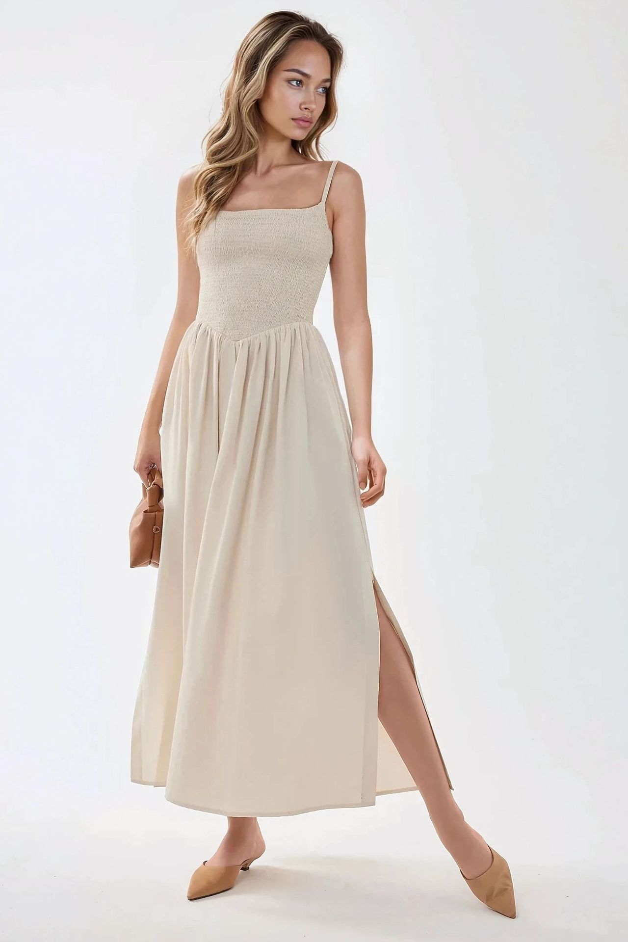 Square Collar A-Form Maxi Dress 2