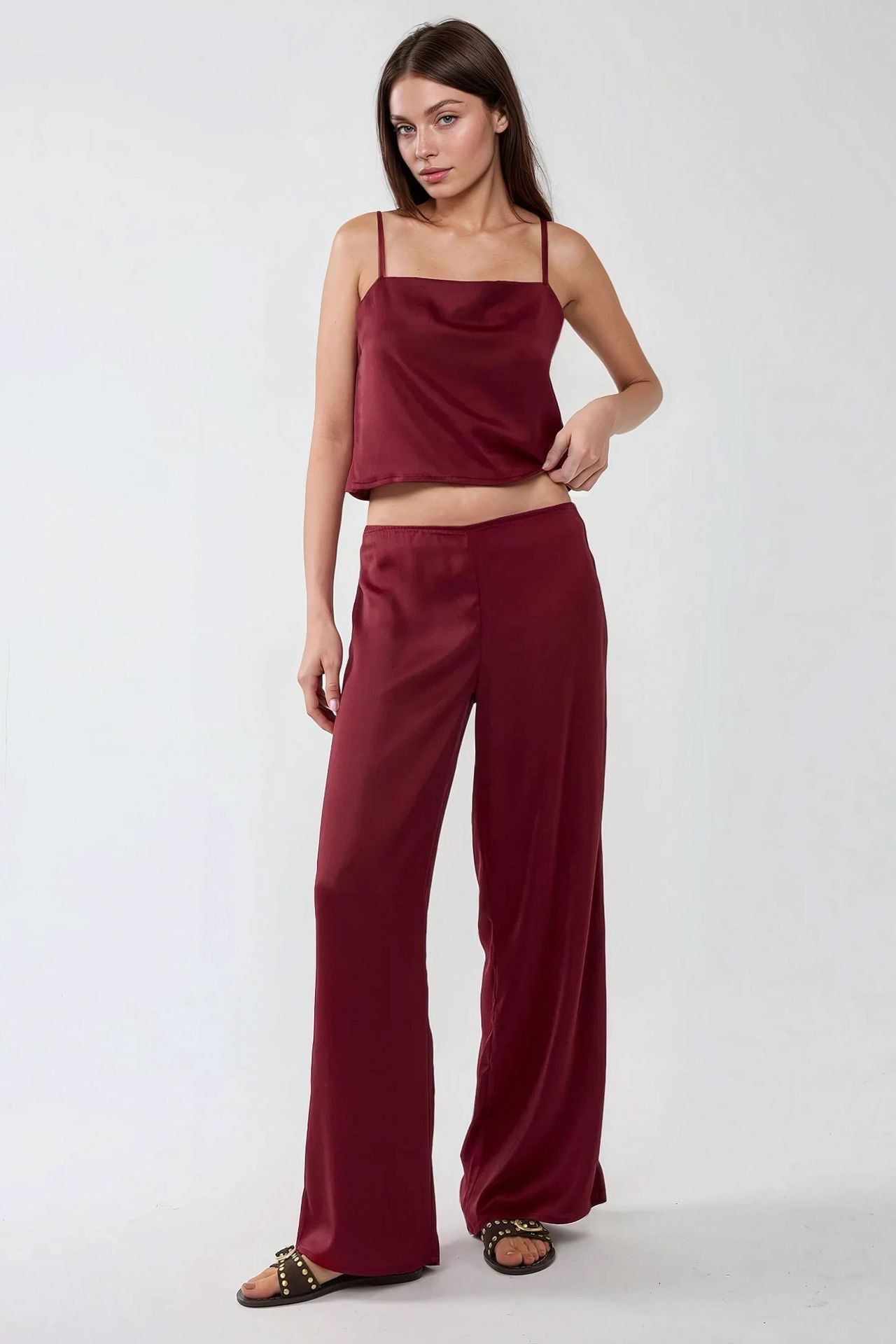 Ana Square Collar Satin Top