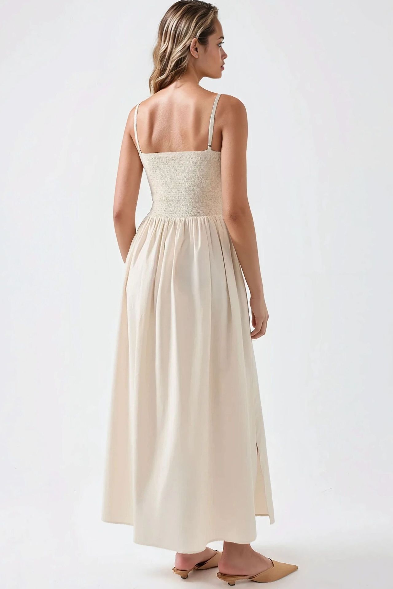 Square Collar A-Form Maxi Dress 7