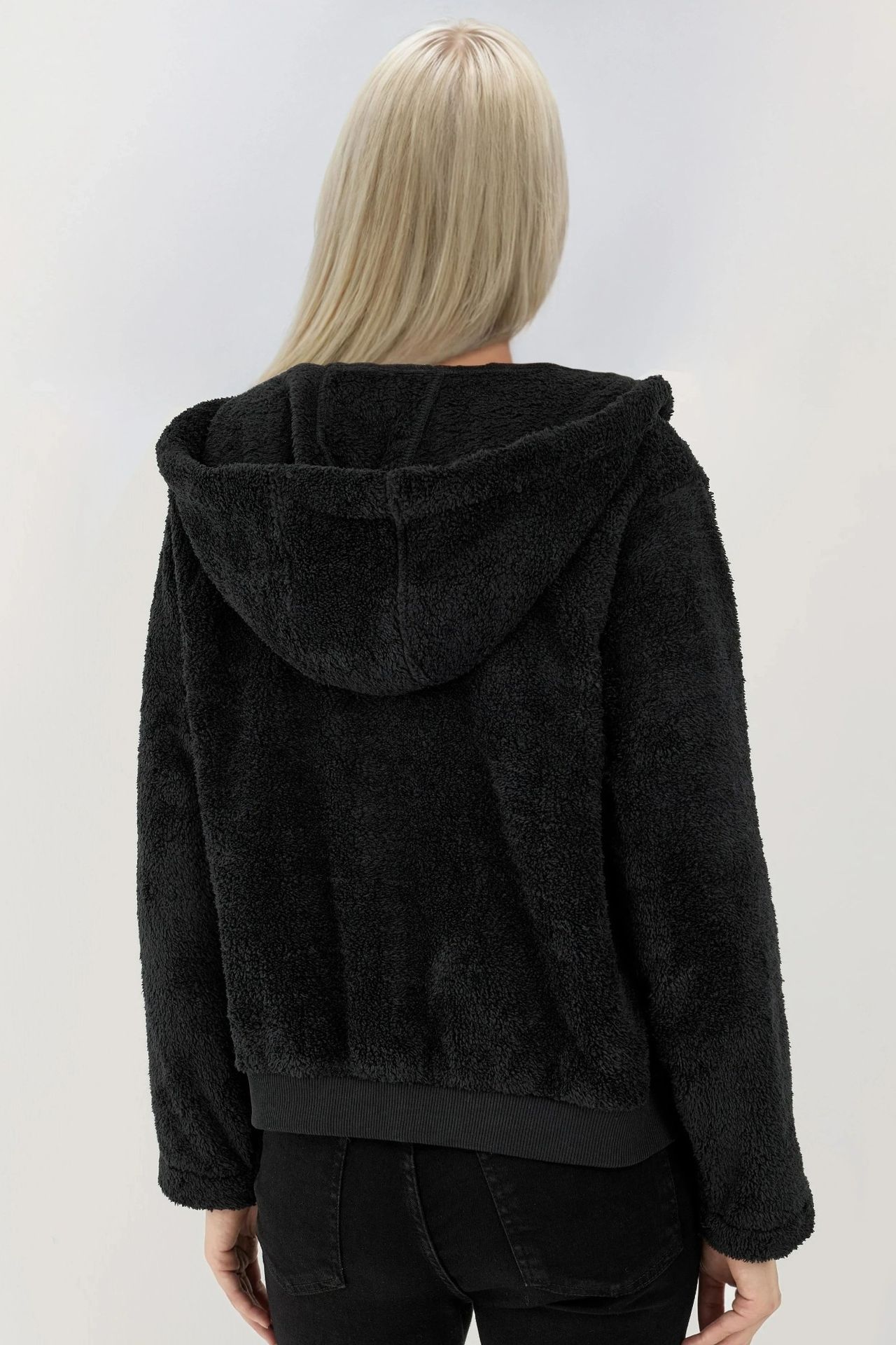 Textured Full Zip Hooded Fleece Jacket 2