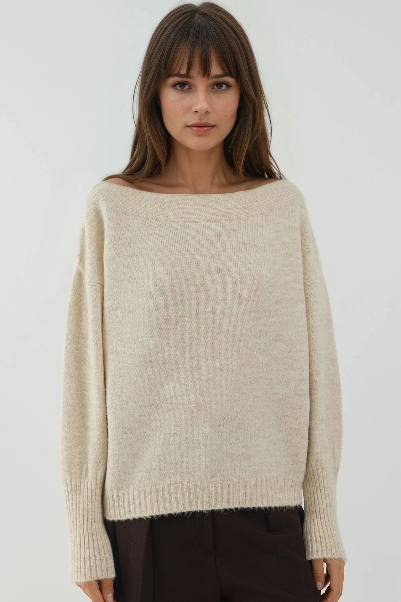 Soft Textured Off Shoulder Knit Sweater 7