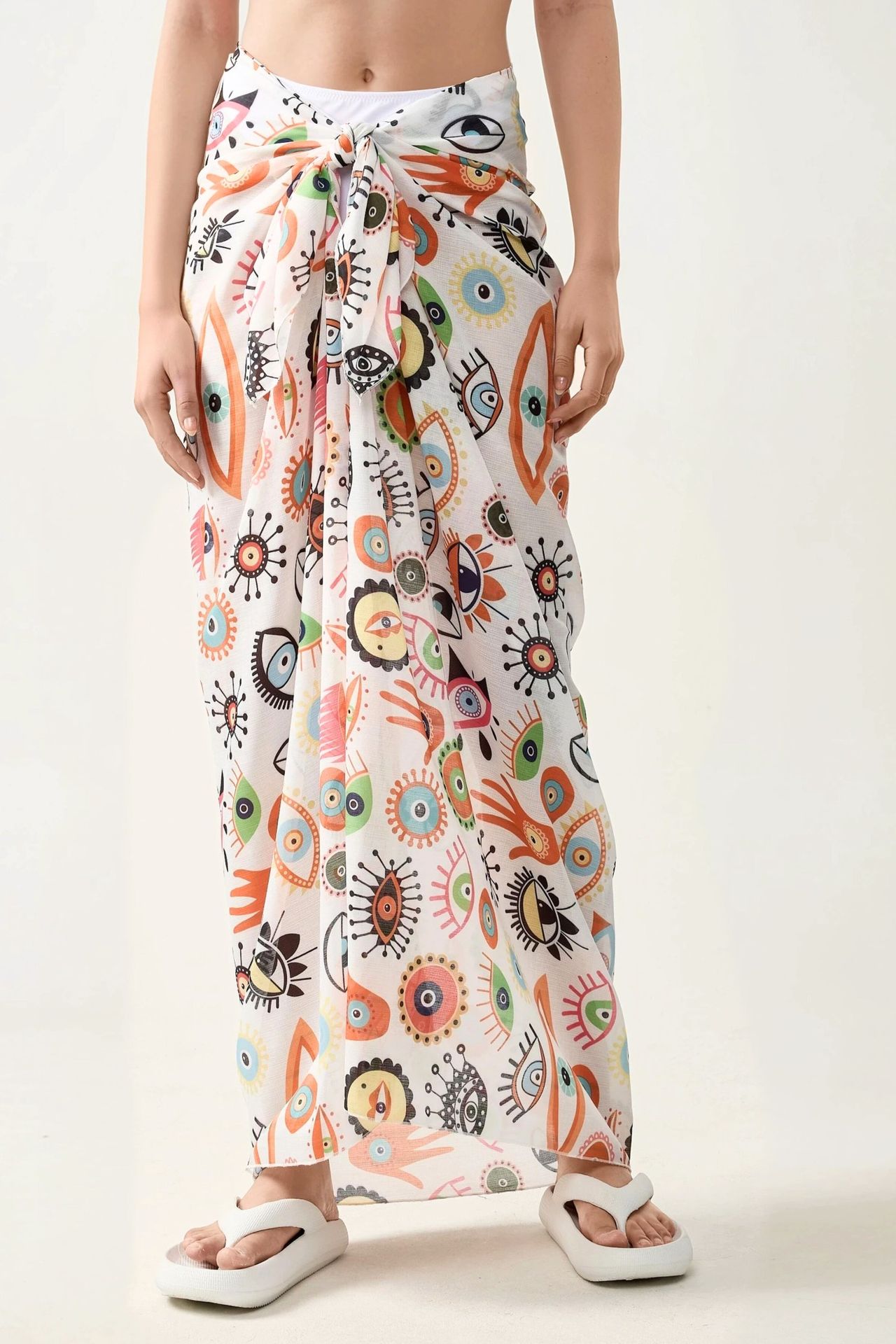 Long Printed Beach Cover-Up