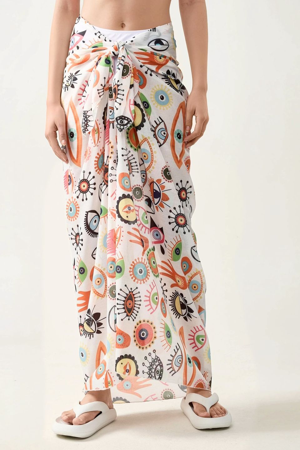 Long Printed Beach Cover-Up