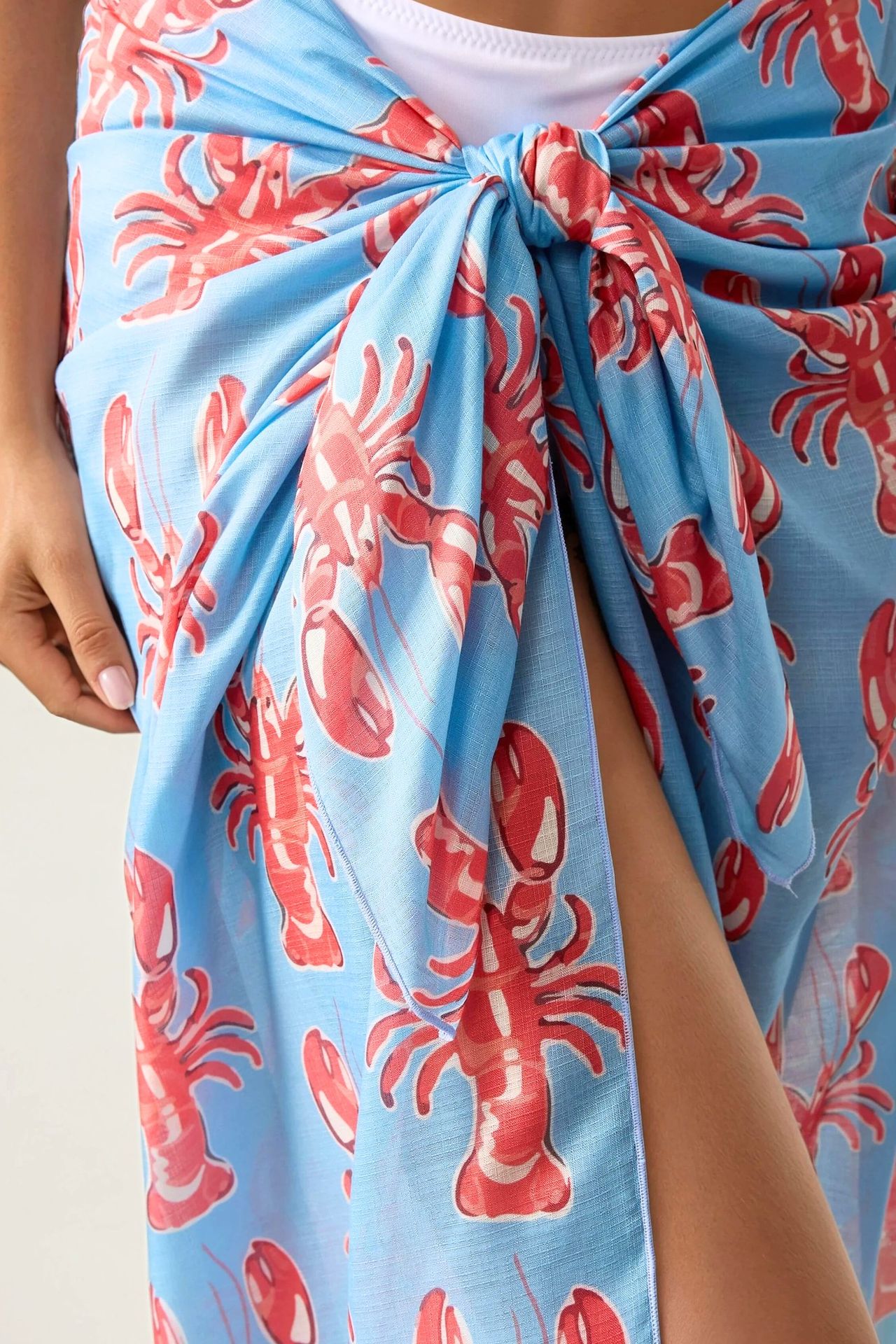 Long Printed Beach Cover-Up