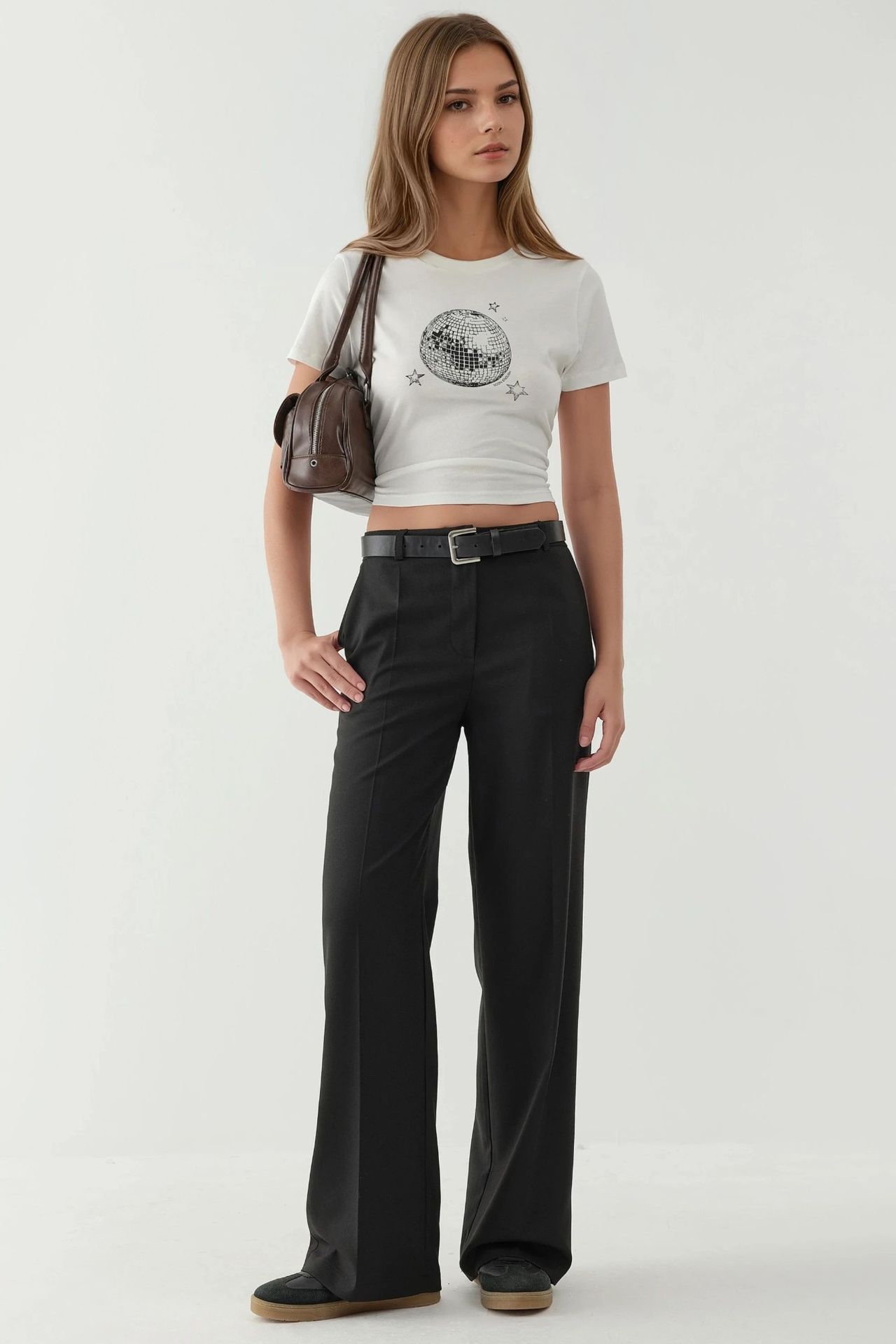 Viscose Blend Straight Leg Pants 2
