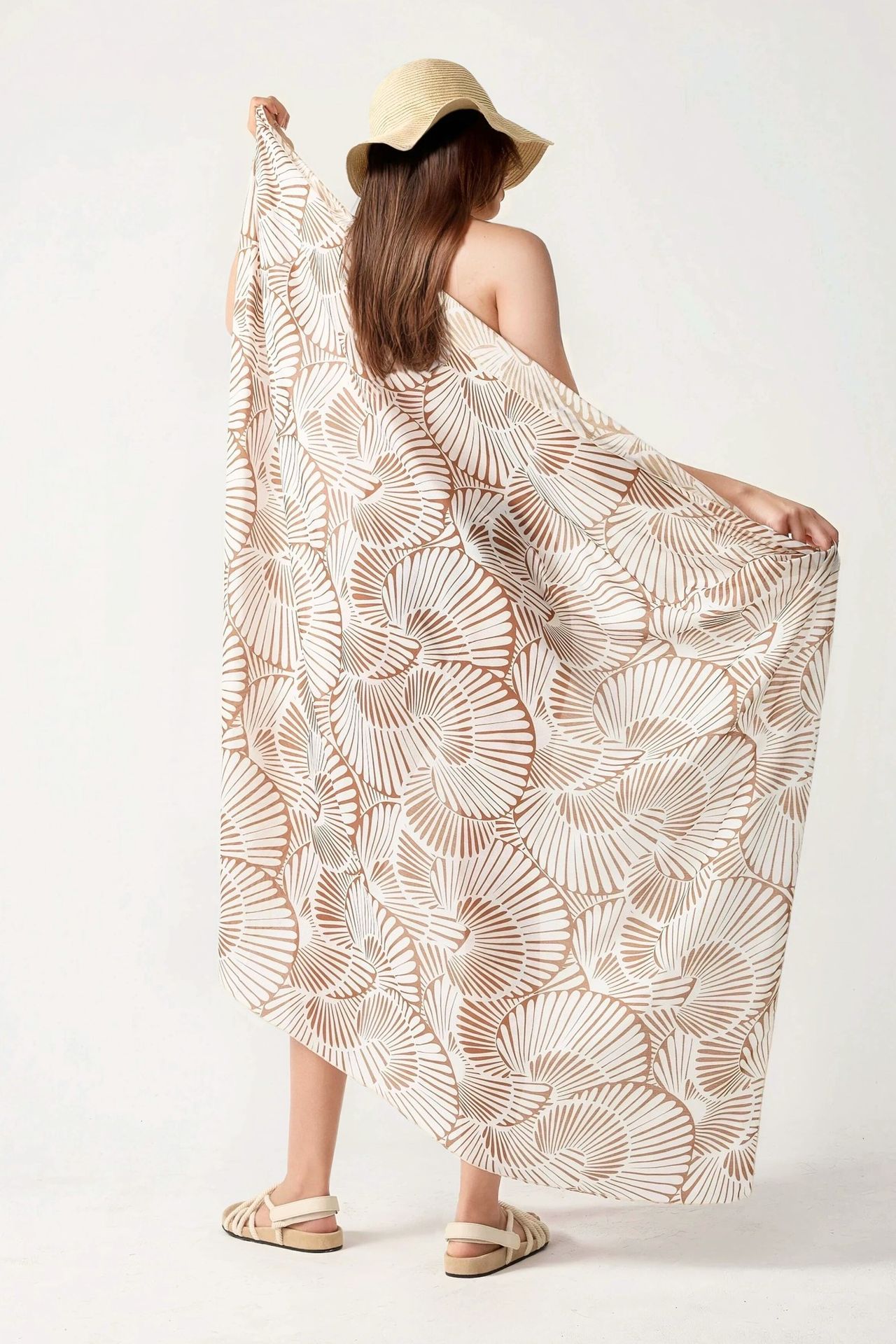 Long Printed Beach Cover-Up