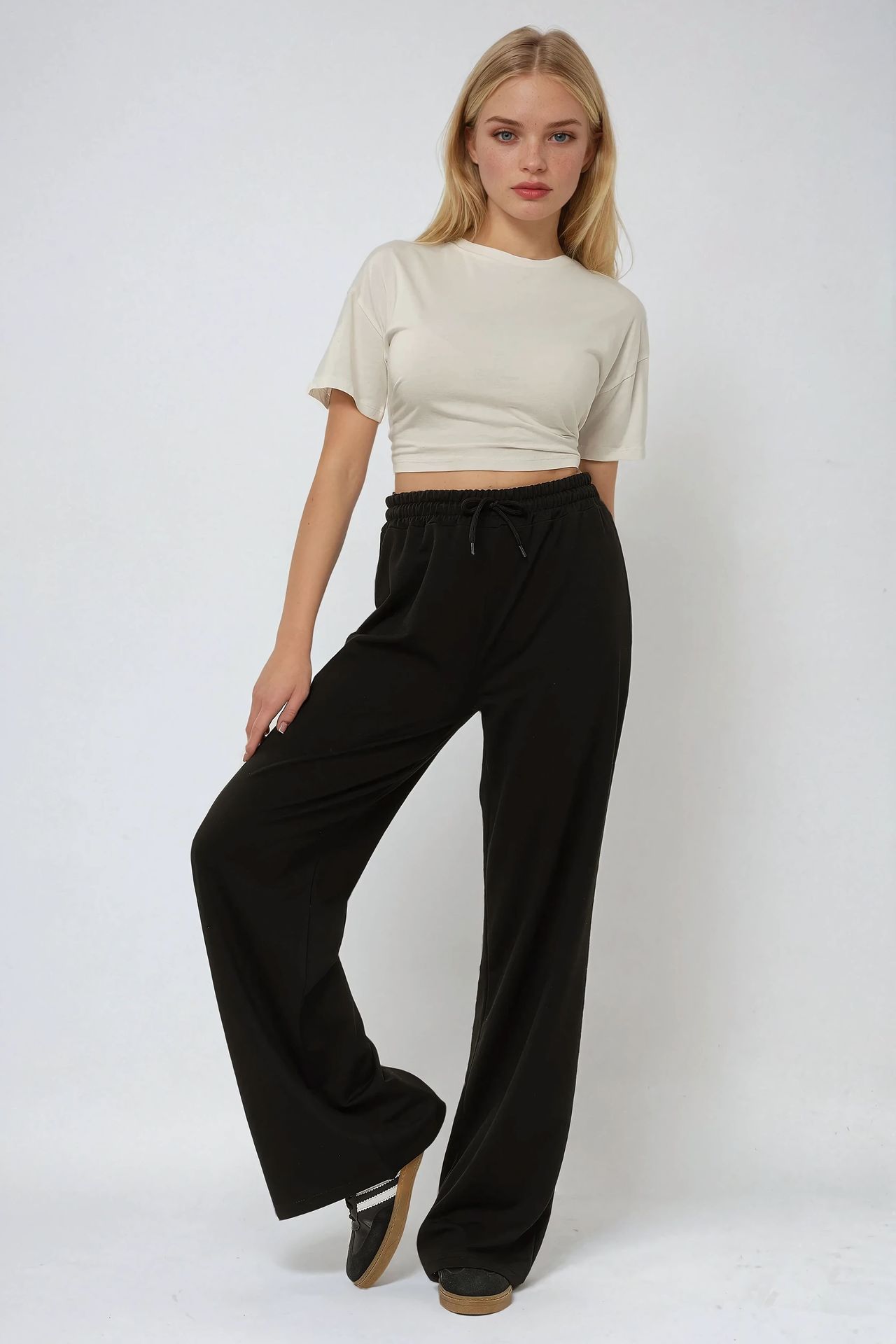 Wide Leg Elastic Sweatpants