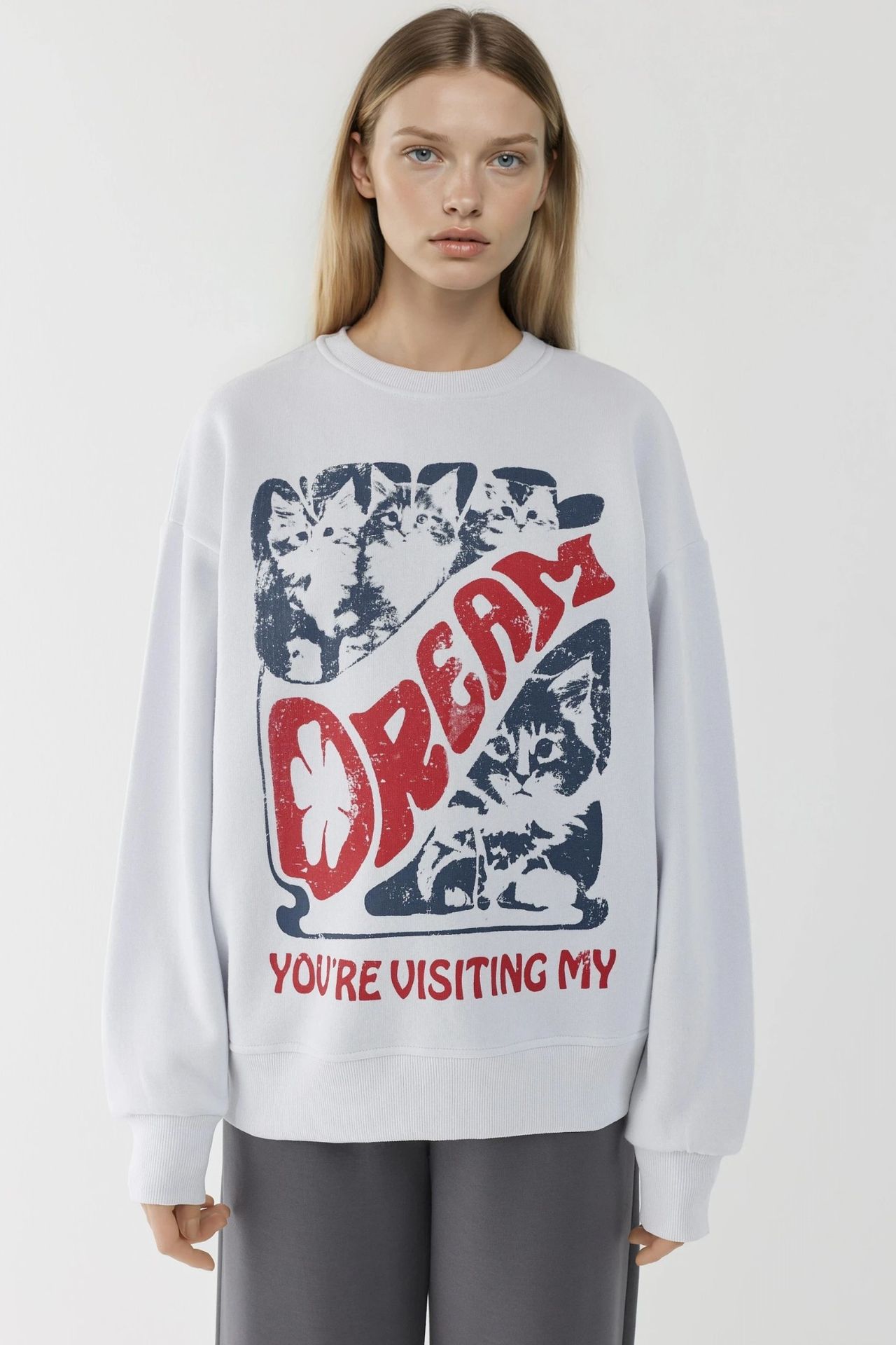 Printed Crew Neck Sweatshirt 5