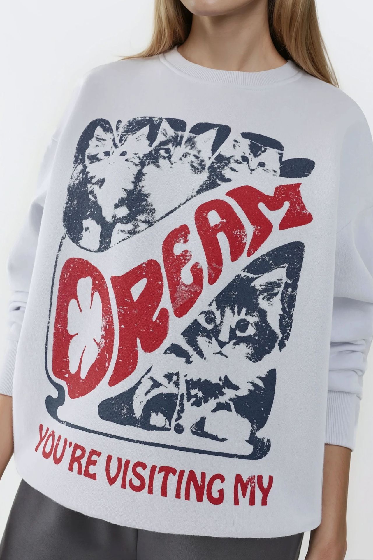 Printed Crew Neck Sweatshirt 2