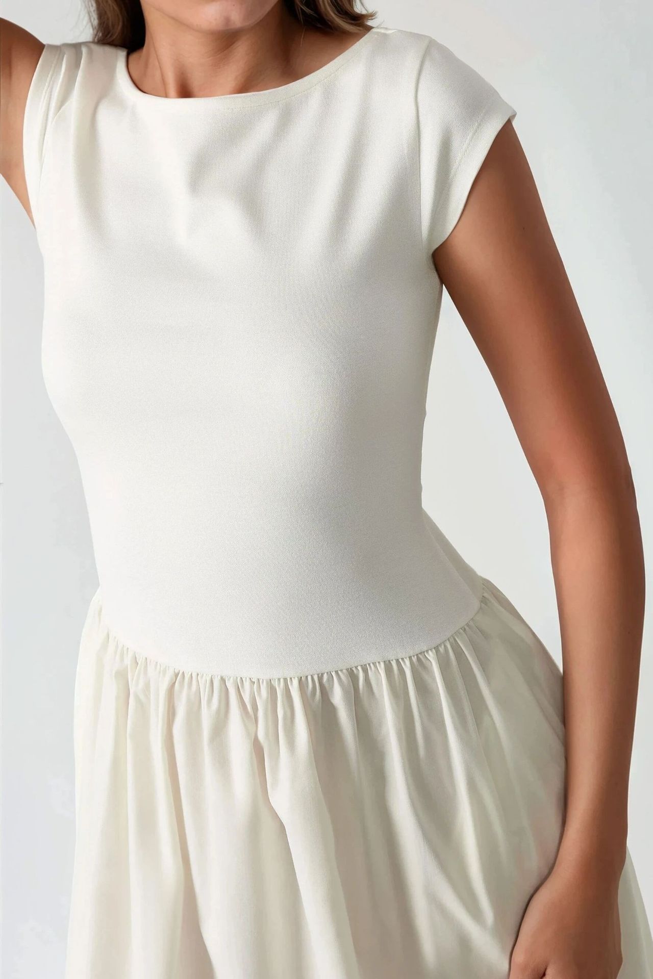 Contrast Midi Dress