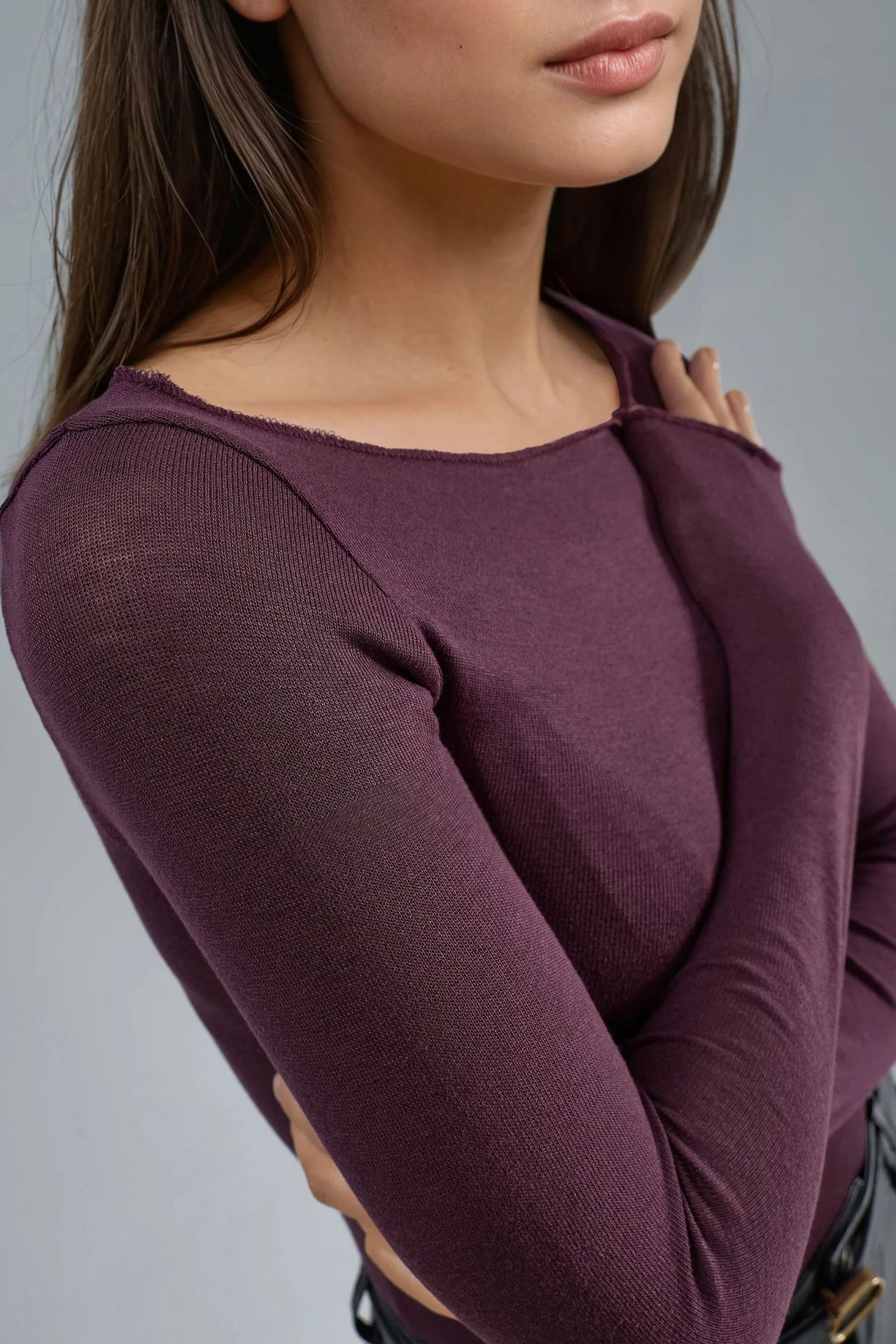 Boat Neck Cashmere Blend Ultra Lightweight Blouse 6