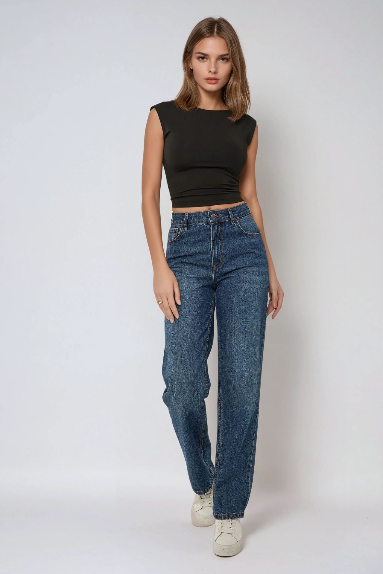 Slim Fit Open Back Viscose Crop Top