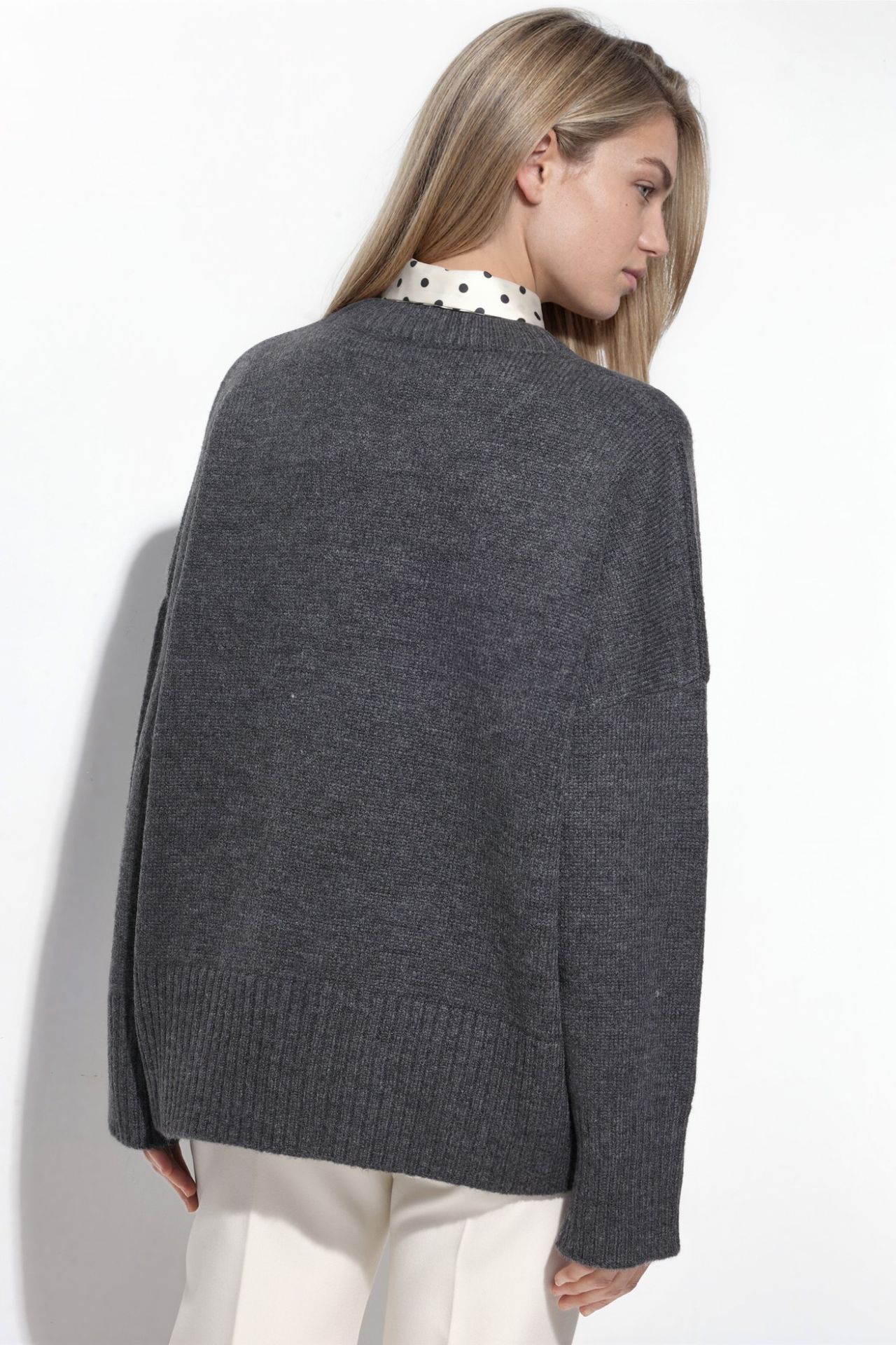 Oversized Crew Neck Knit Sweater 3
